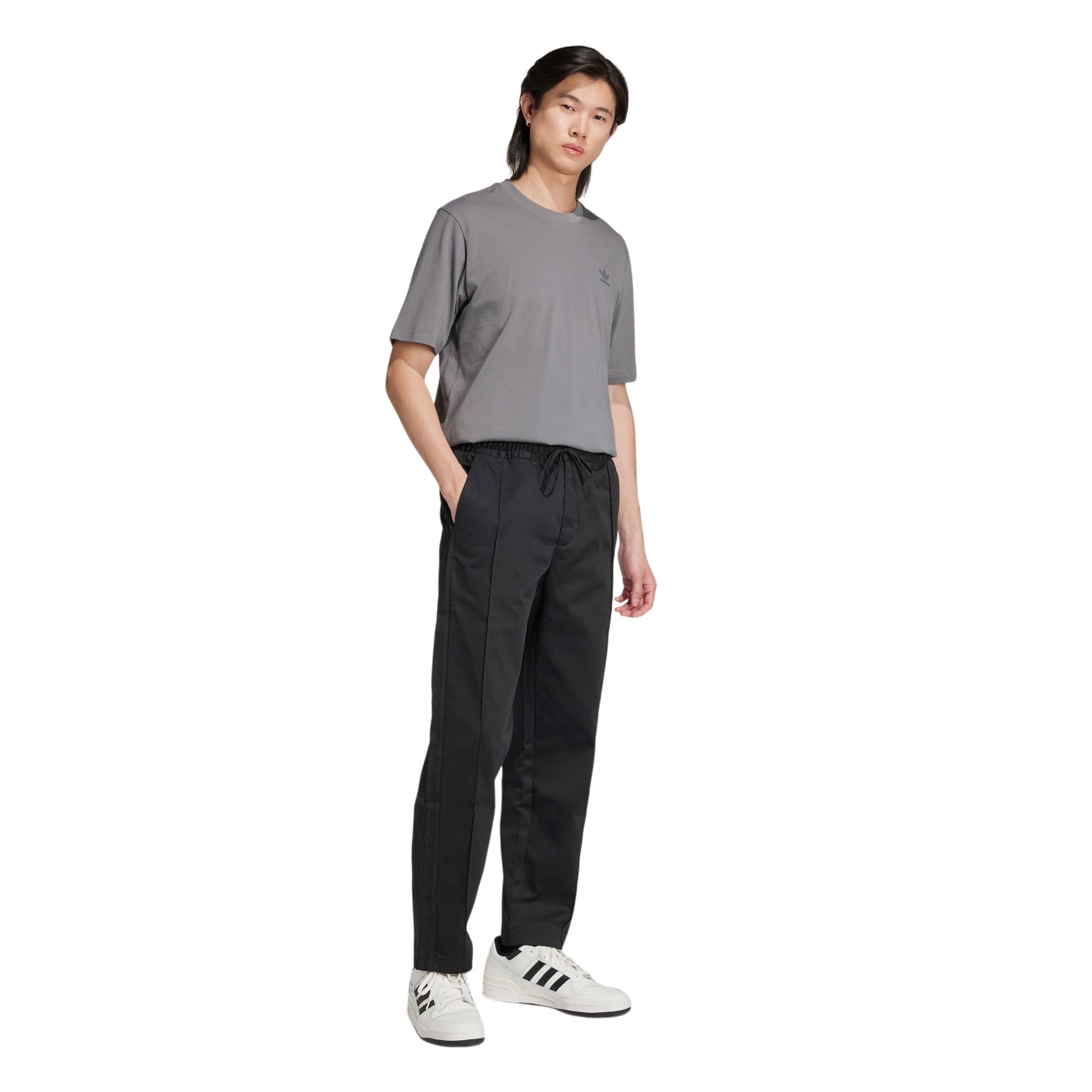 adidas Originals Linear Graphic Print T Shirt - Grey Four