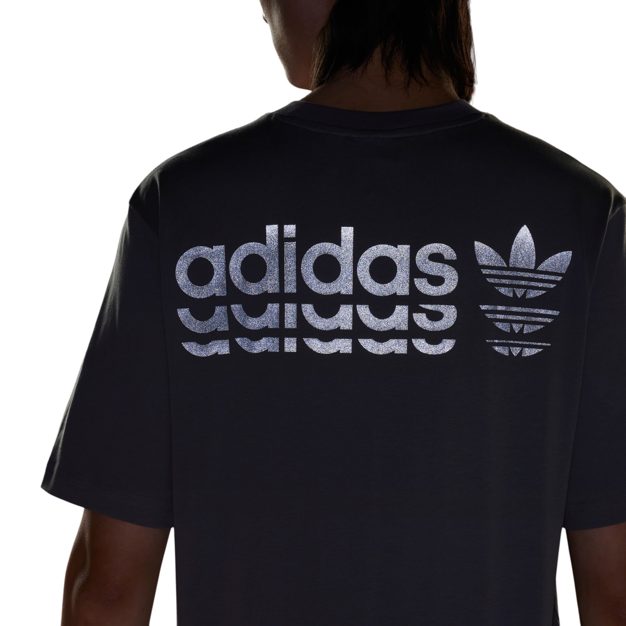 adidas Originals Linear Graphic Print T Shirt - Grey Four