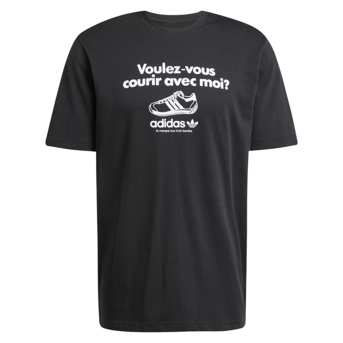 adidas Originals "Voulez-vous courir avec moi" Graphic Tee - Black