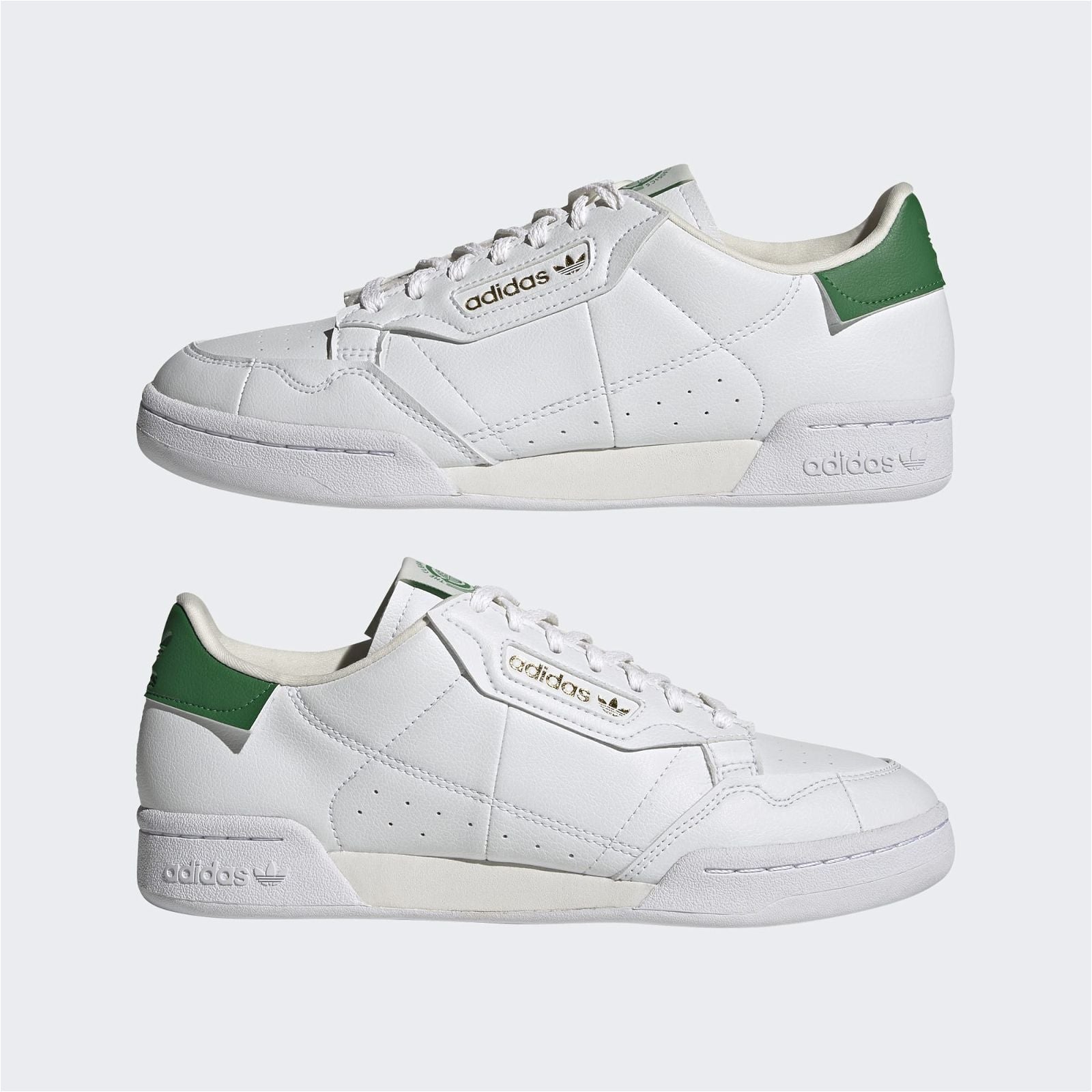 adidas Originals Continental 80 Shoes - Cloud White / Green - ViaductClothing - -