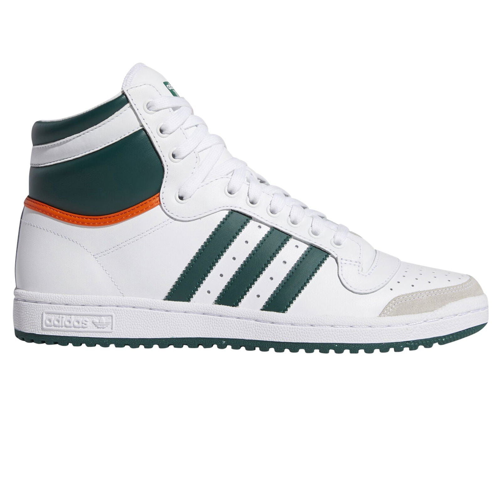 adidas Originals Top Ten Hi Miami Hurricanes - White/Green - ViaductClothing - -