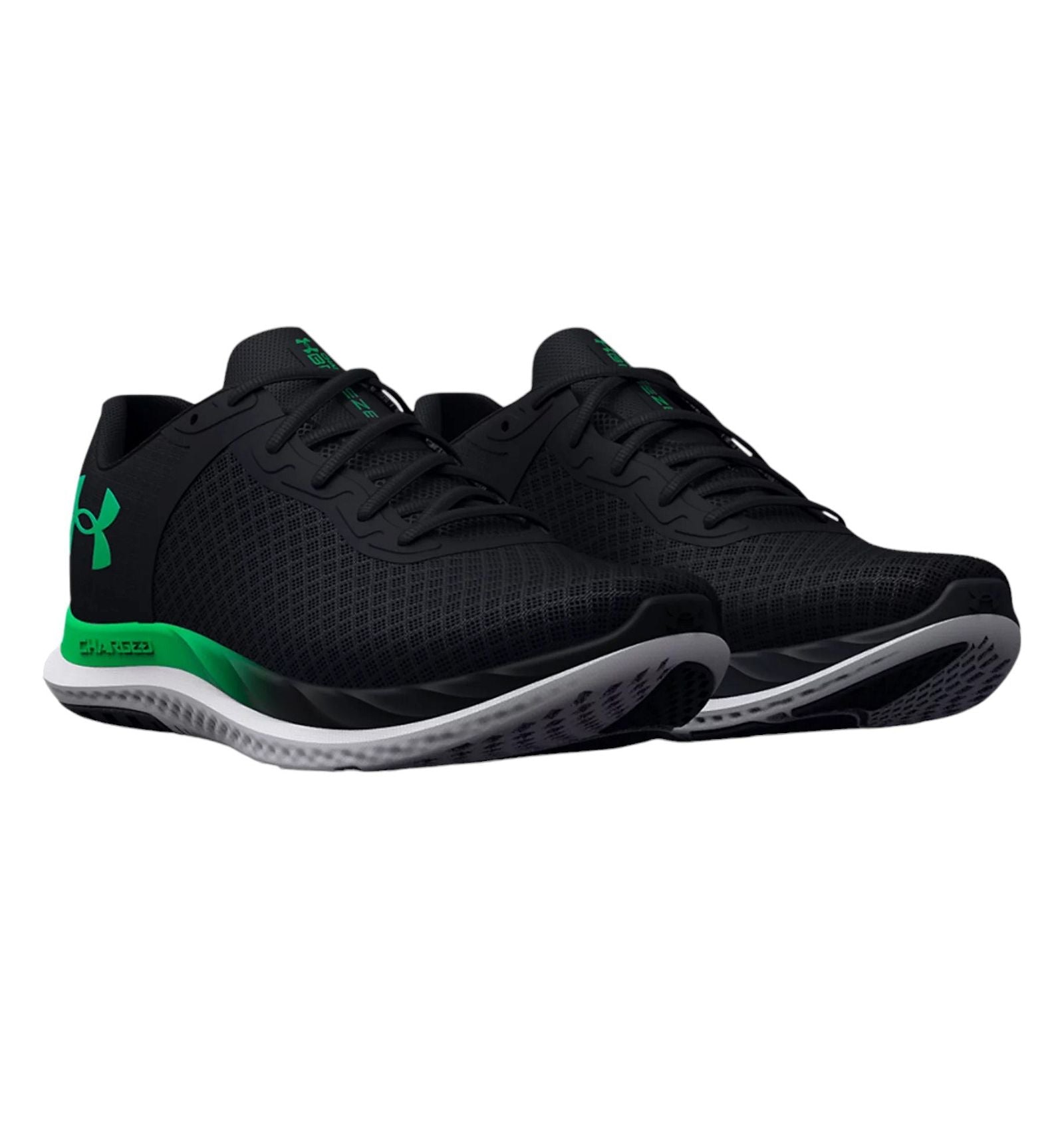 Under Armour UA Charged Breeze Running Shoes - Black / Green - ViaductClothing - -