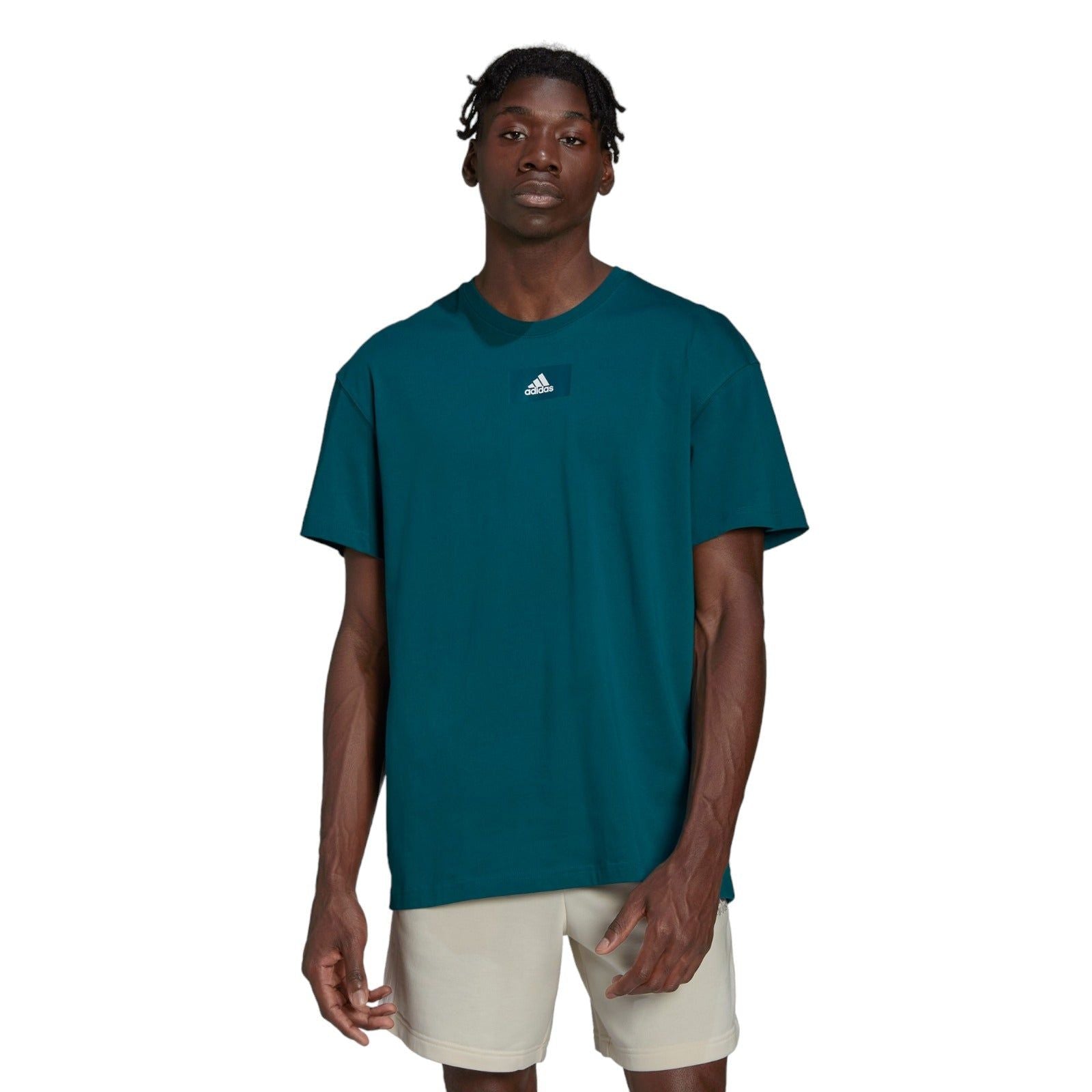 adidas Essentials FeelVivid Drop Shoulder T-Shirt - Linen Green / Green Oxide - ViaductClothing - -