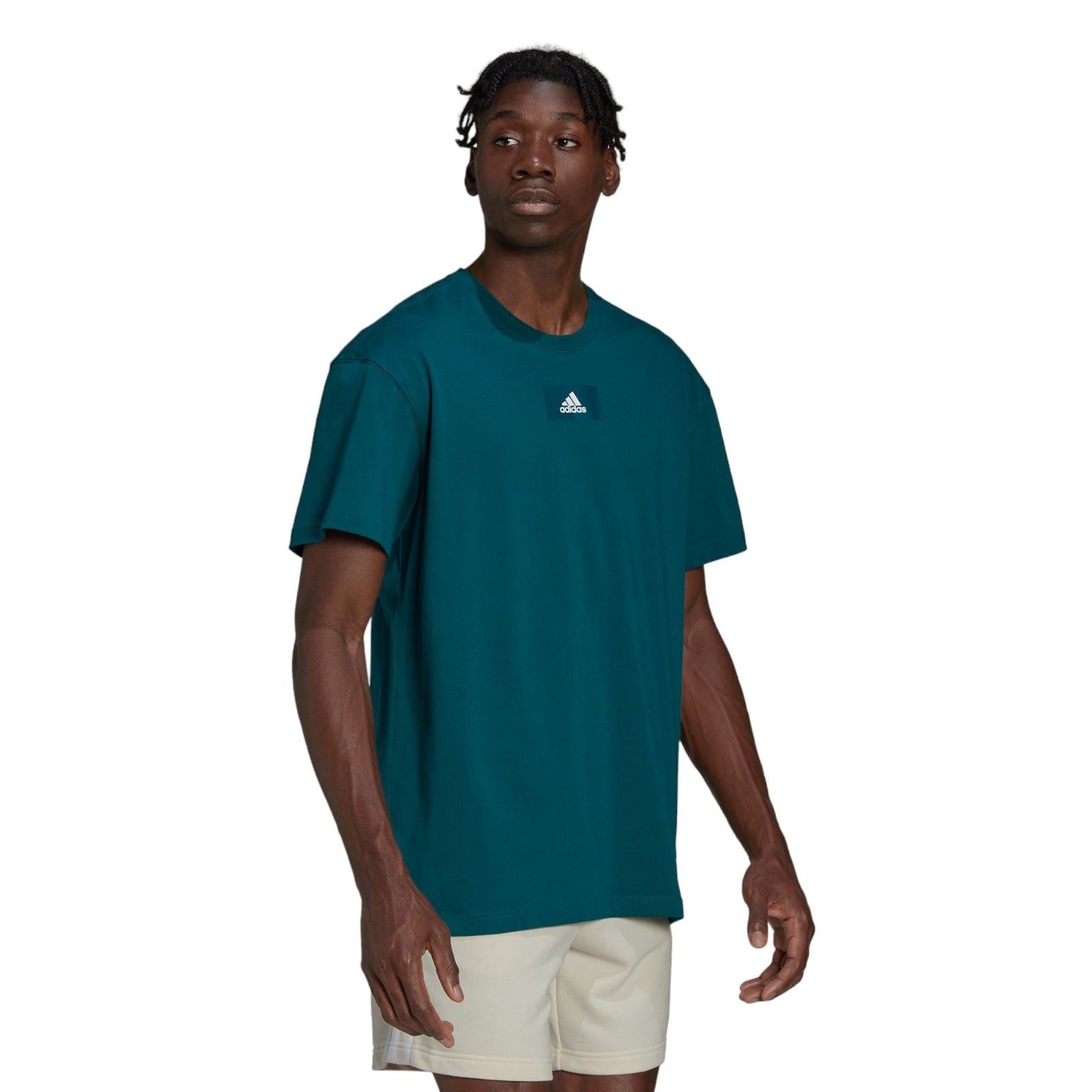 adidas Essentials FeelVivid Drop Shoulder T-Shirt - Linen Green / Green Oxide - ViaductClothing - -