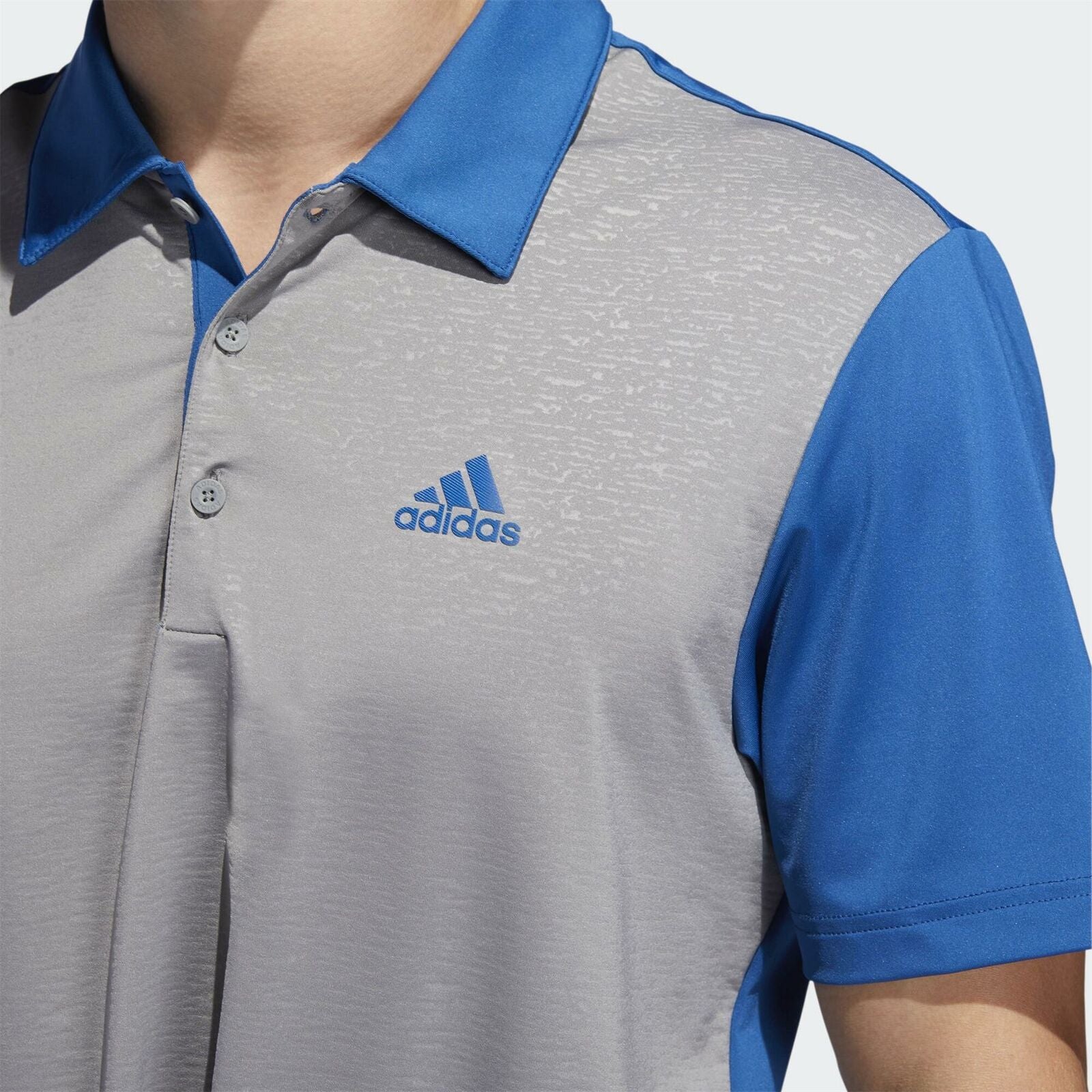 adidas Ultimate365 Camo-Embossed Polo Shirt - Blue/Grey - ViaductClothing - -