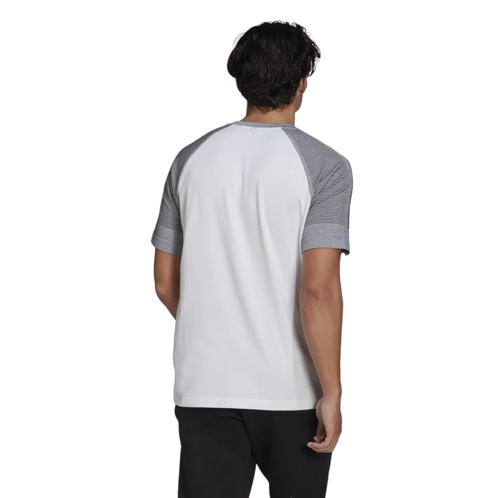 adidas Z.N.E. Sportswear Aeroknit T-Shirt - White/Grey - ViaductClothing - -
