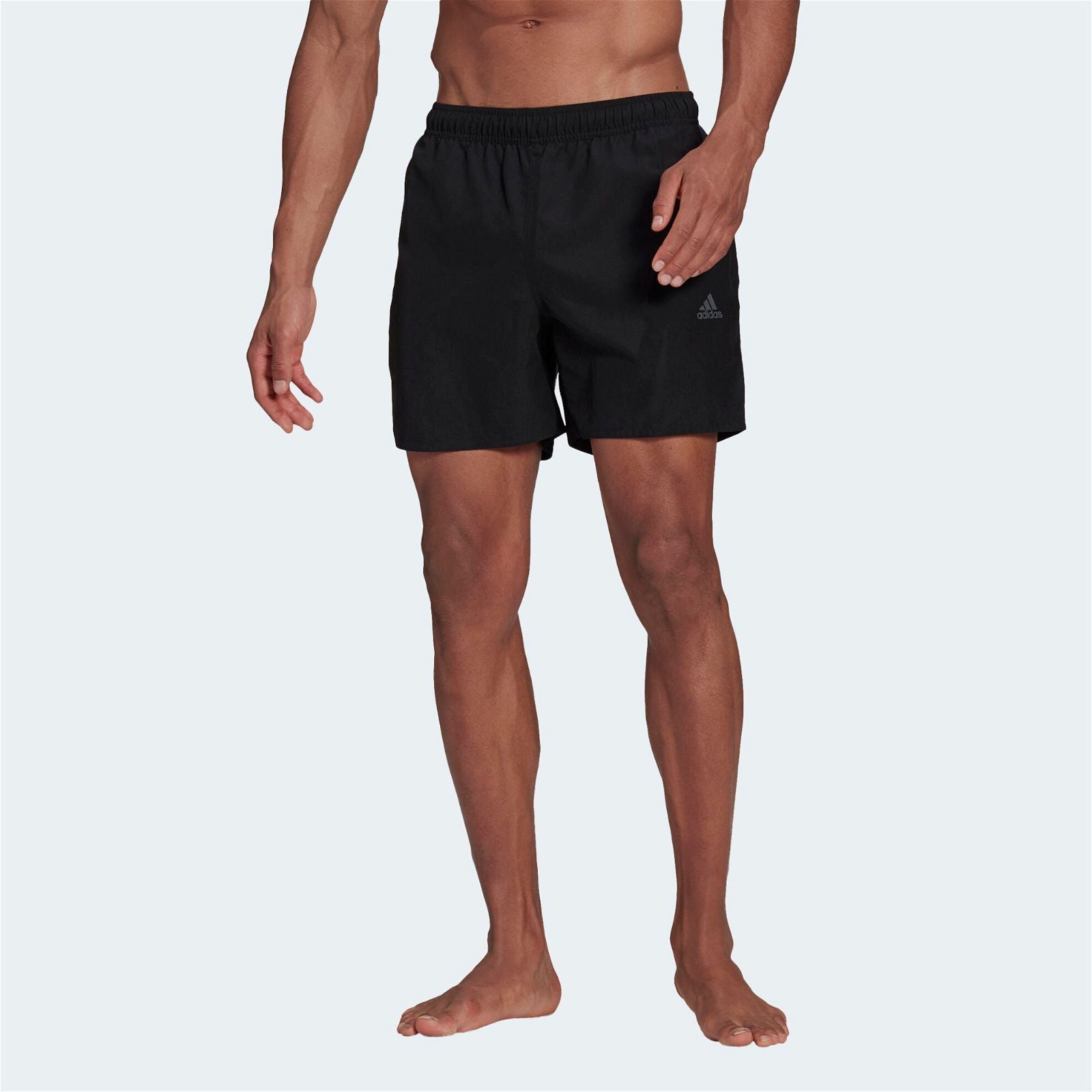 adidas Short Length Colorblock 3 Stripes Swim Shorts - Black / Grey Six - ViaductClothing - -