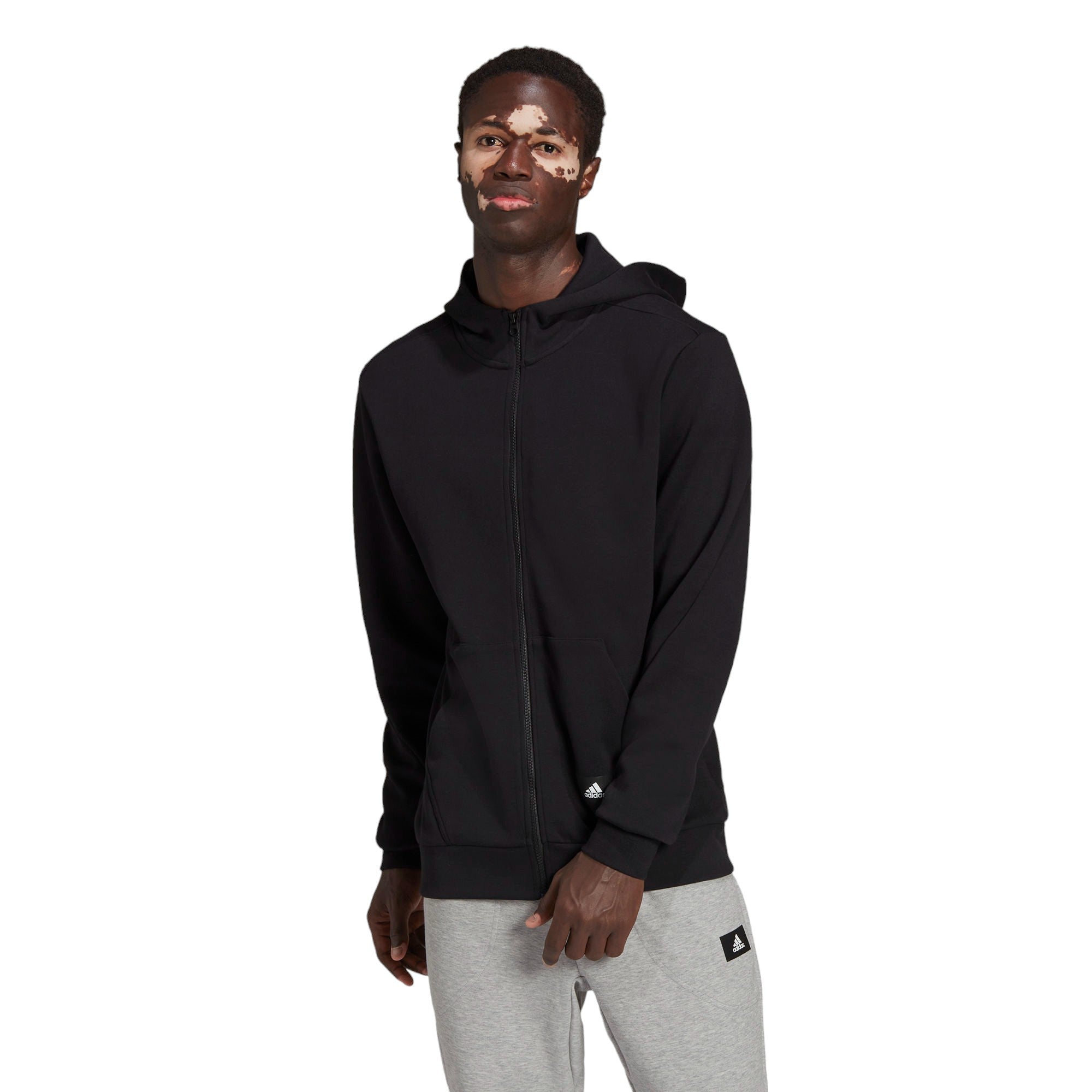 adidas Future Icons Double Knit Full Zip Hoodie - Black