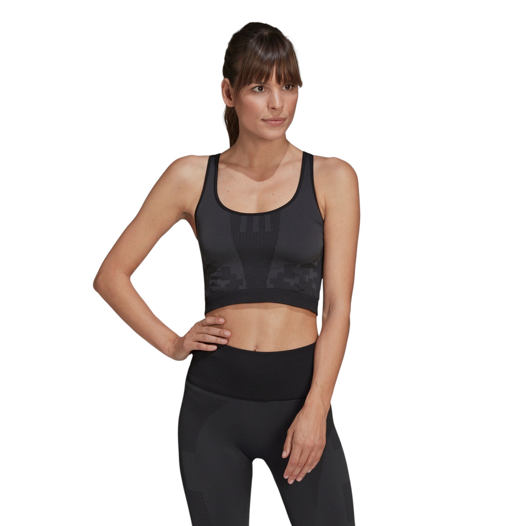 adidas x Karlie Kloss Seamless Knit Layered Vest Top - Grey