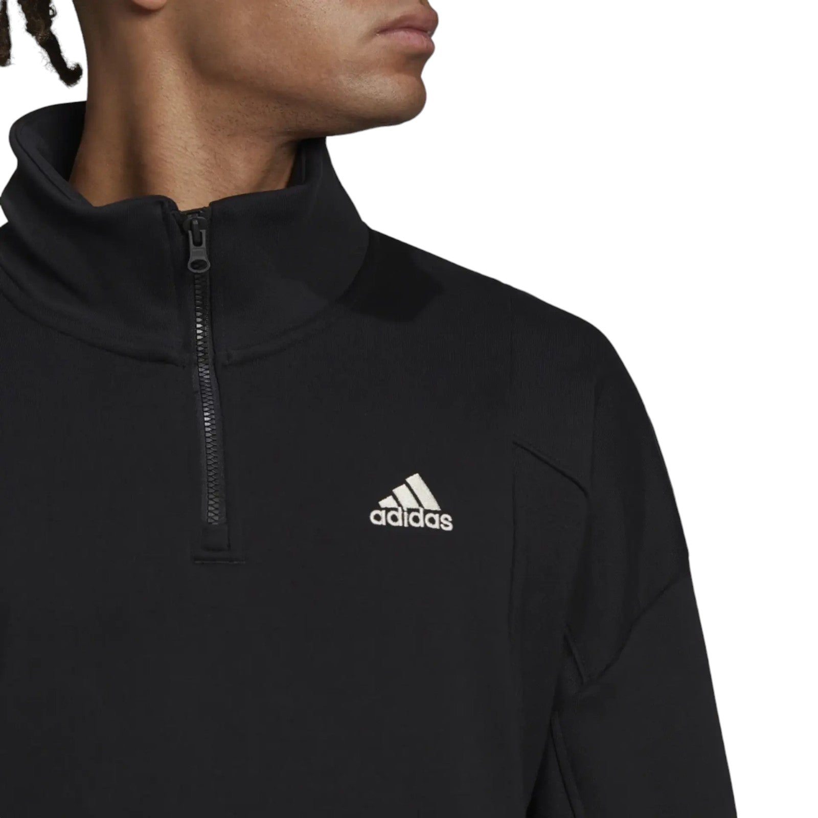 adidas Studio Lounge Fleece Half-Zip Sweatshirt - Black