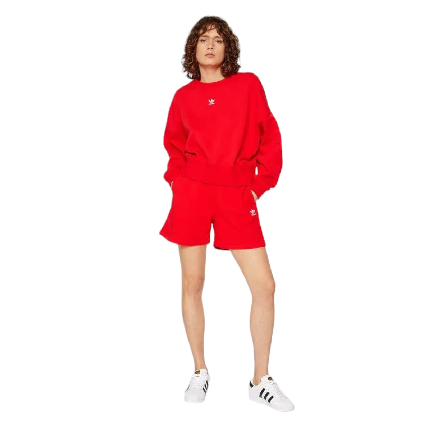 adidas Originals Womens Adicolor Essentials French Terry Shorts - Red