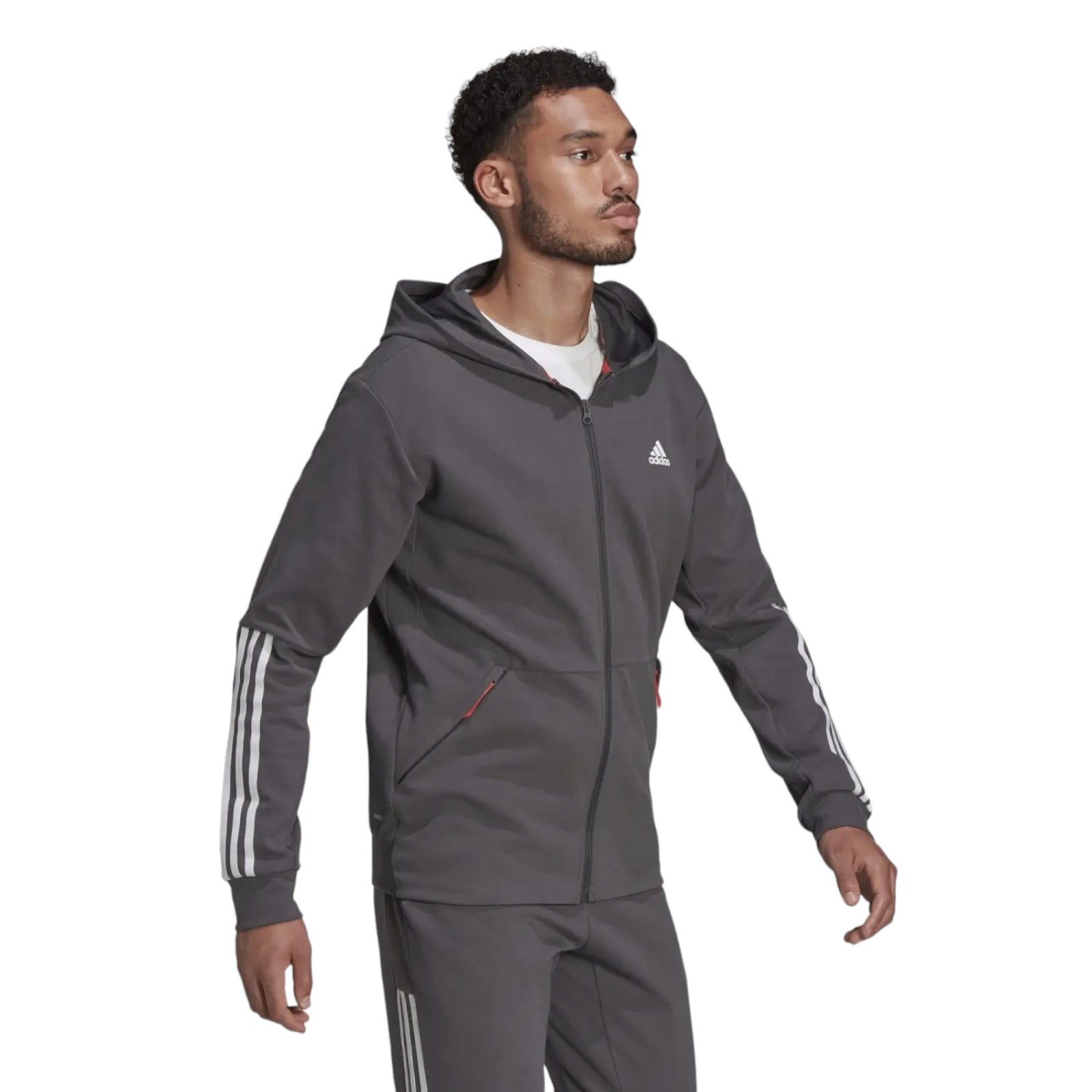 adidas Aeroready Motion Sport Full Zip Hoodie - Grey