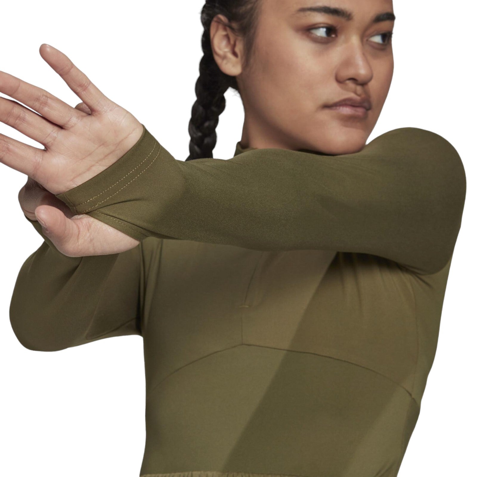 adidas Womens Hyperglam Quarter-Zip Tee - Green