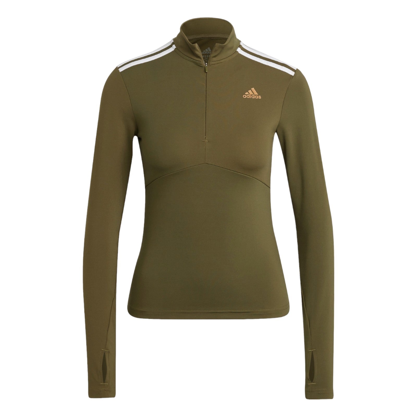 adidas Womens Hyperglam Quarter-Zip Tee - Green
