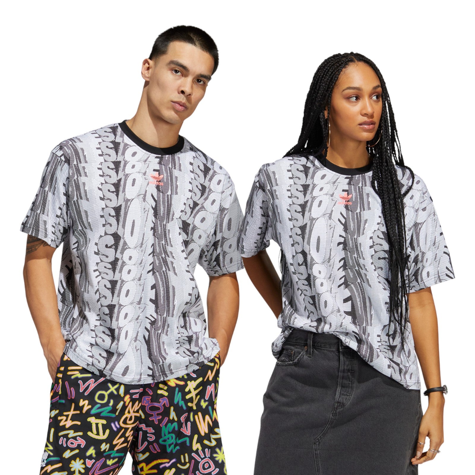 adidas Originals Unisex Love Unites Doodle Print Tee - Multi