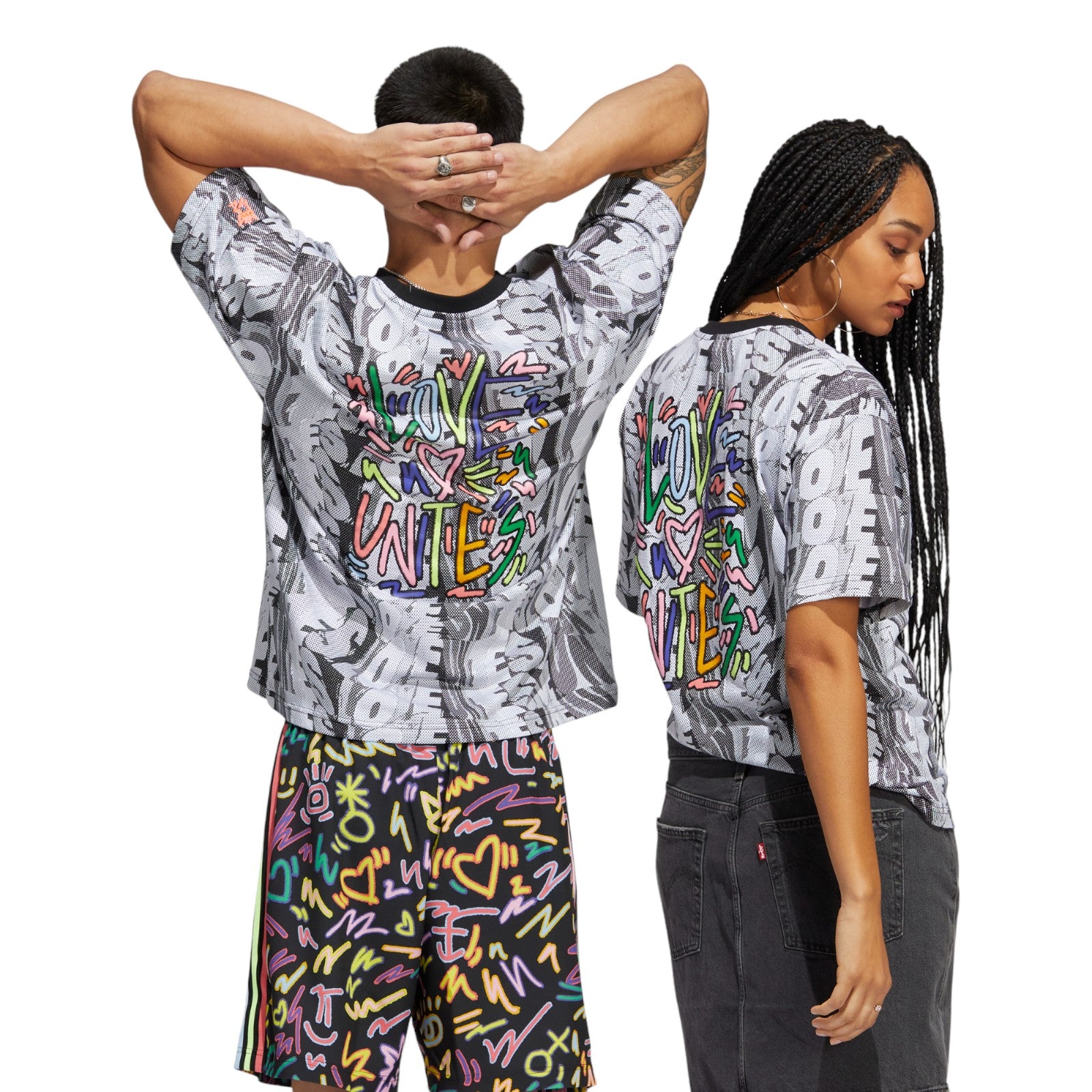 adidas Originals Unisex Love Unites Doodle Print Tee - Multi