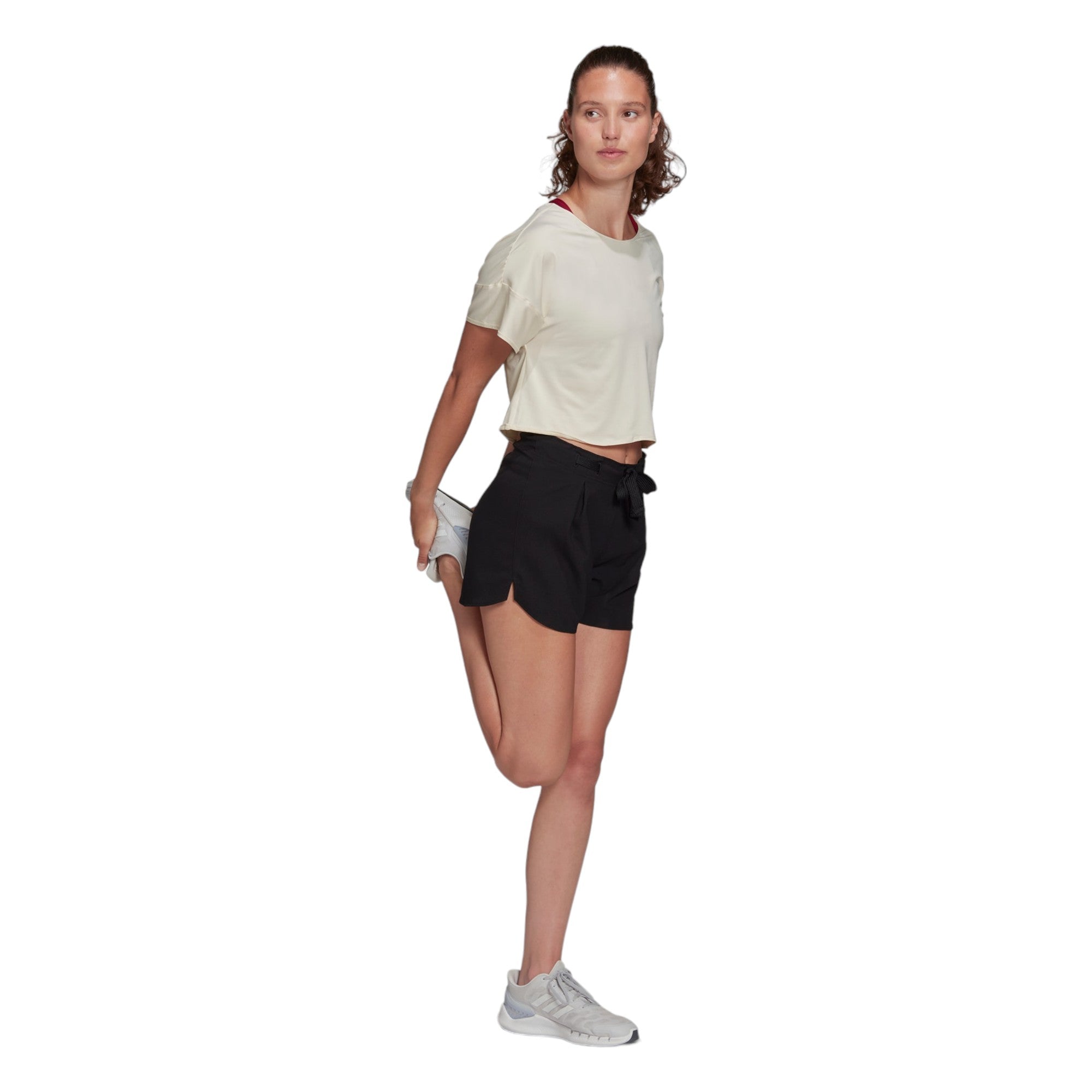 adidas Womens Studio Backless Tee - Beige