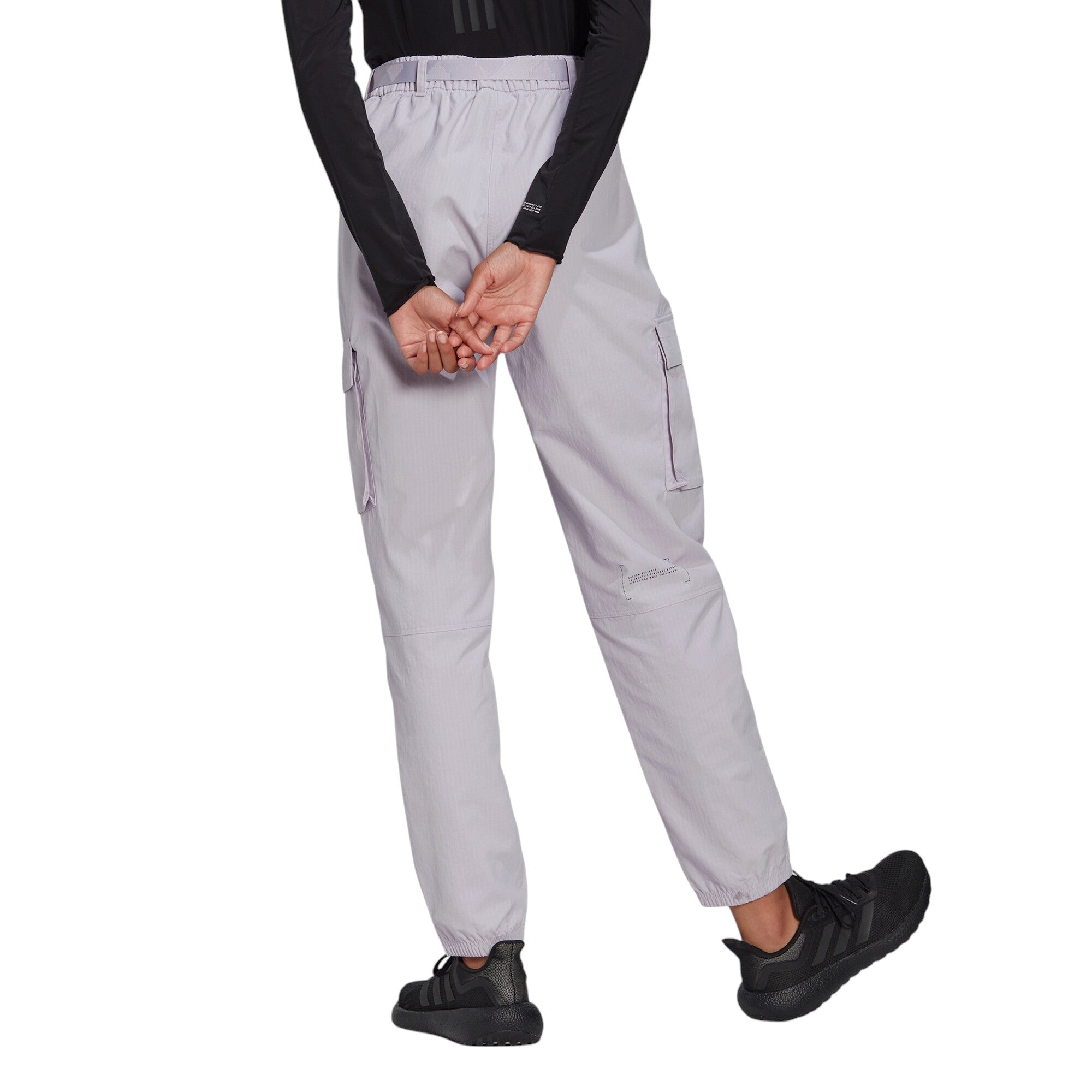 adidas Womens Training Future Lounge Rubber Logo Cargo Pants - Purple