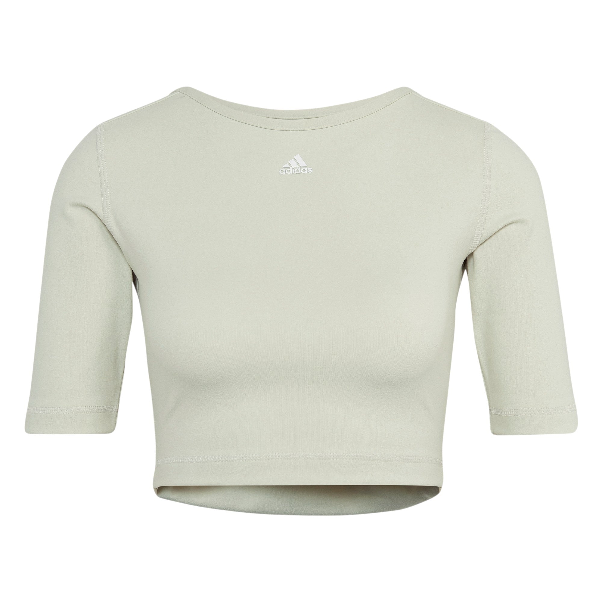 adidas Womens AEROREADY Studio Open-Back Top - Beige