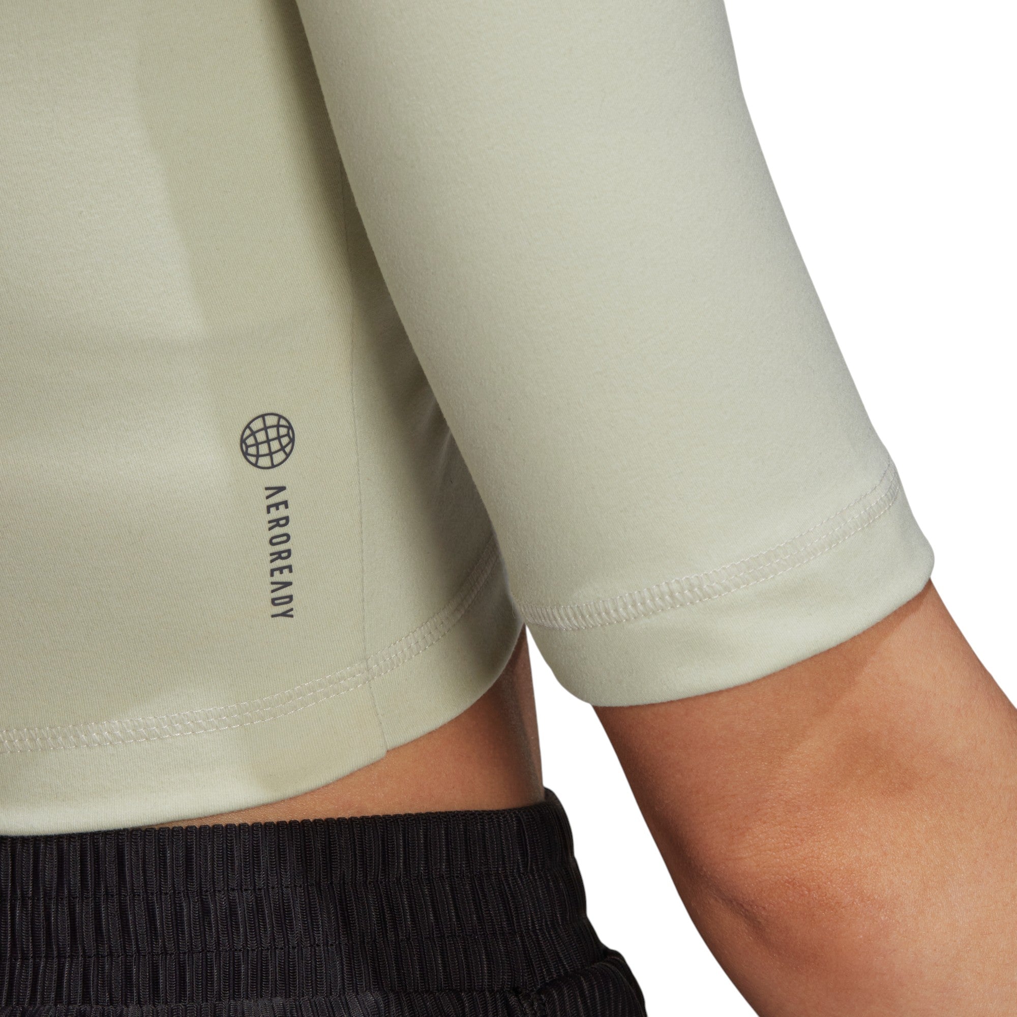 adidas Womens AEROREADY Studio Open-Back Top - Beige
