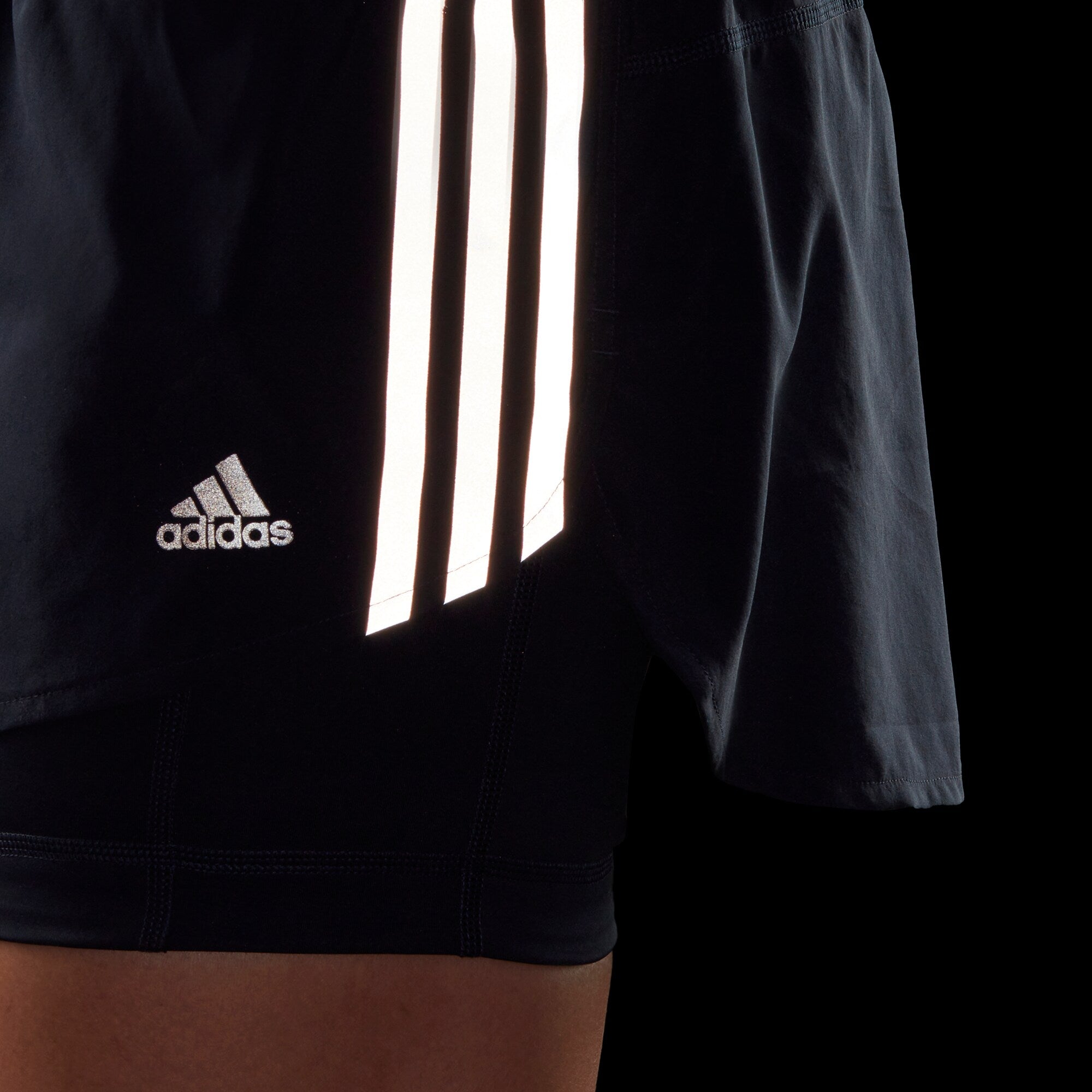 adidas Womens Run Icons 3-Stripes Running Skort - Blue