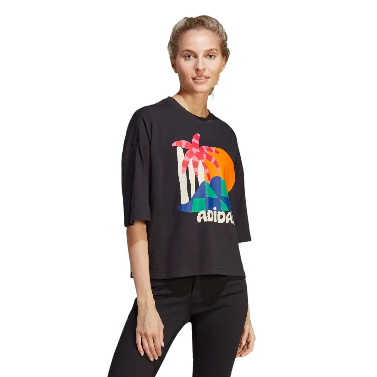 adidas x FARM Womens Rio Graphic Tee - Black