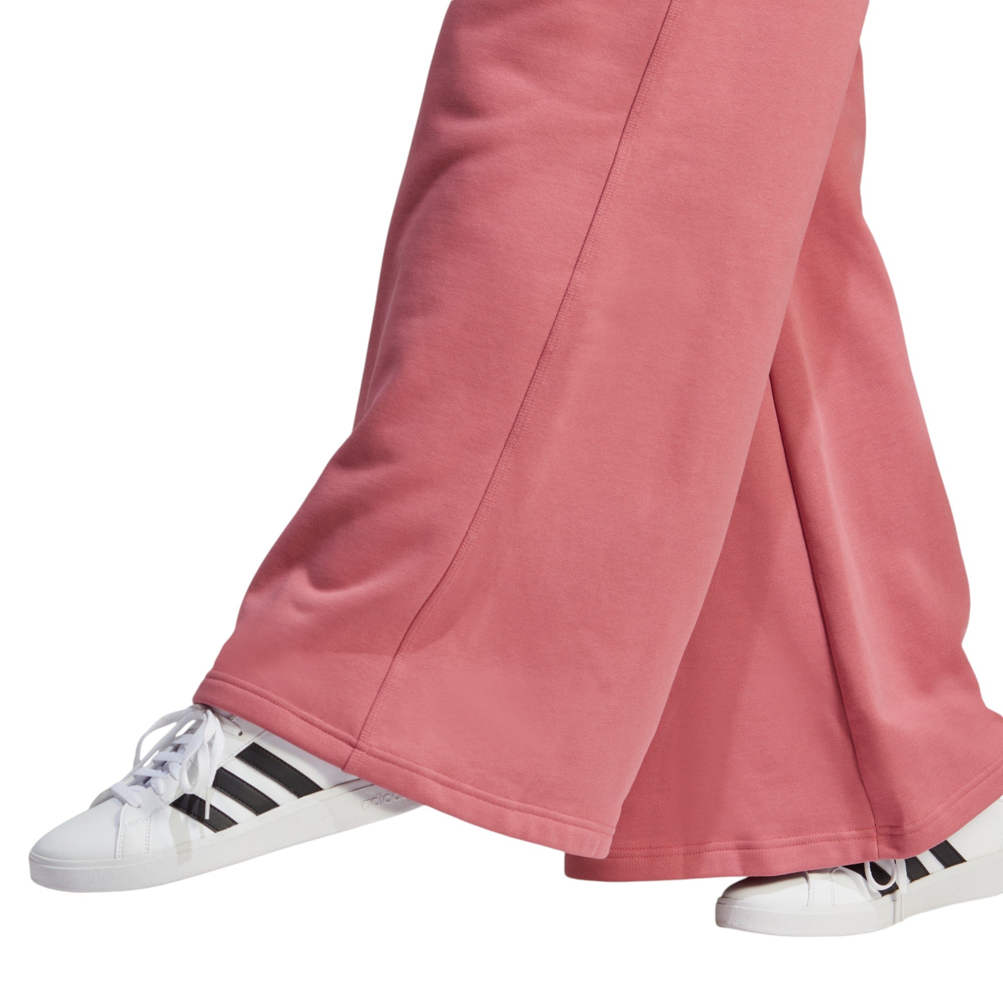 adidas Womens Lounge Fleece Wide Joggers - Pink