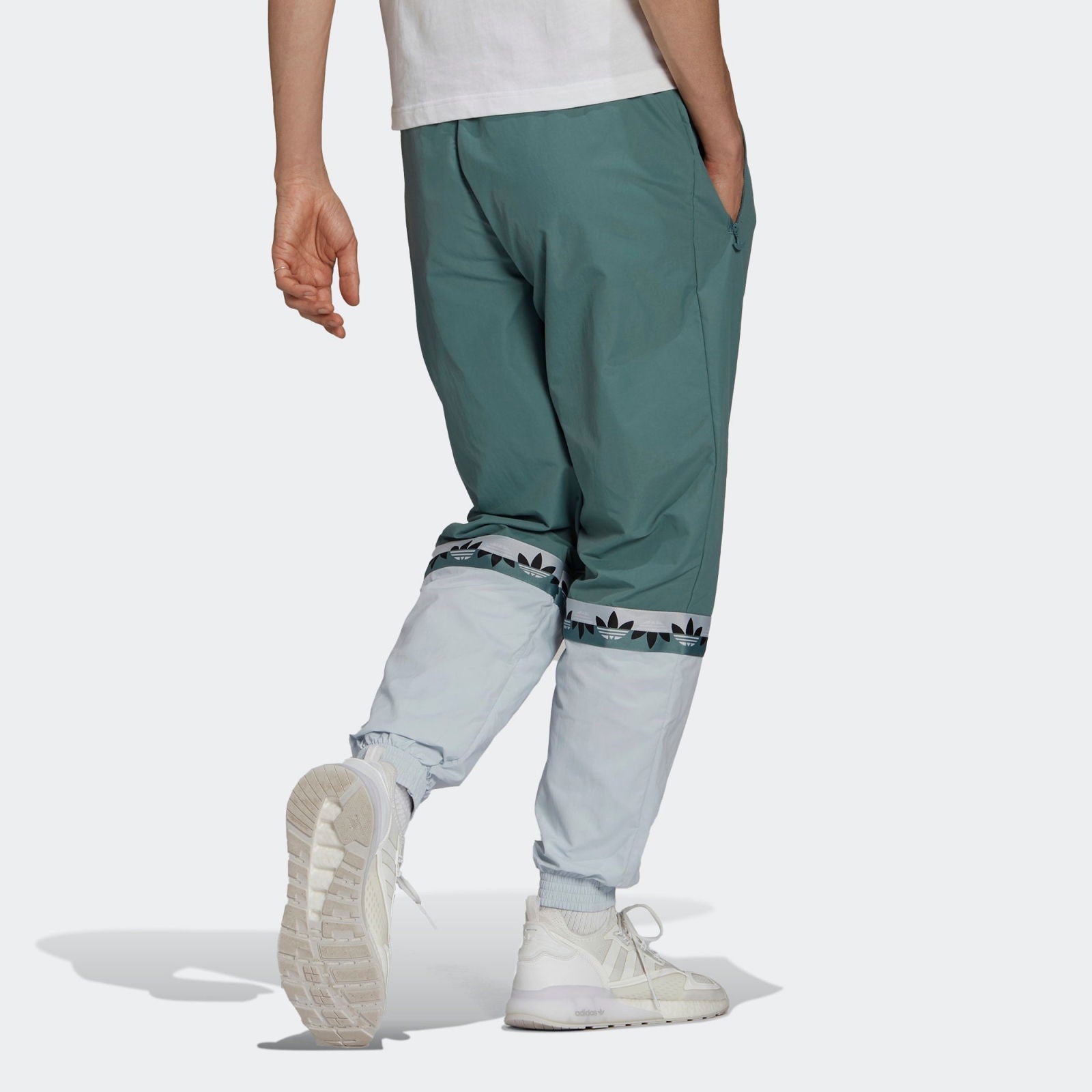 adidas Originals Adicolor Sliced Trefoil Joggers - Hazy Emerald / Halo Blue - ViaductClothing - -