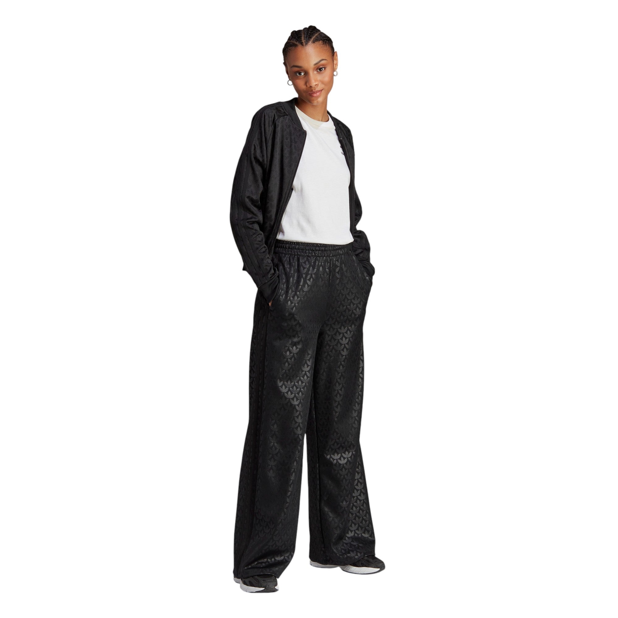 adidas Originals Womens SST Superstar Wide Leg Track Pants - Black