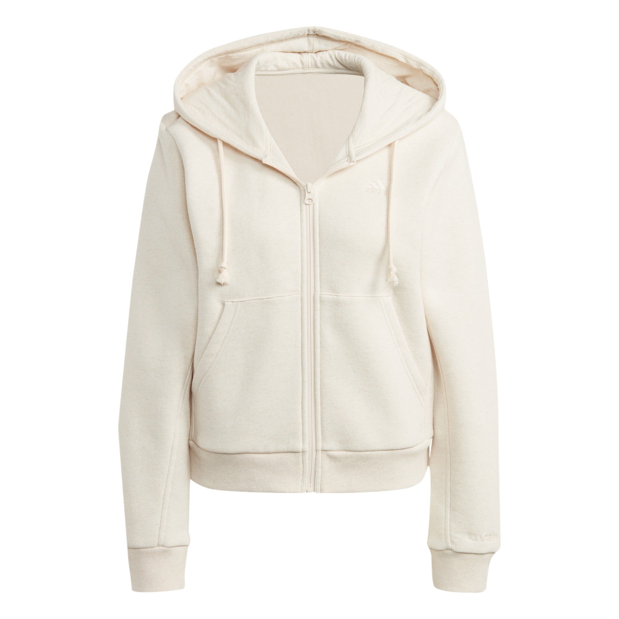 adidas Womens ALL SZN Fleece Full-Zip Hoodie - White