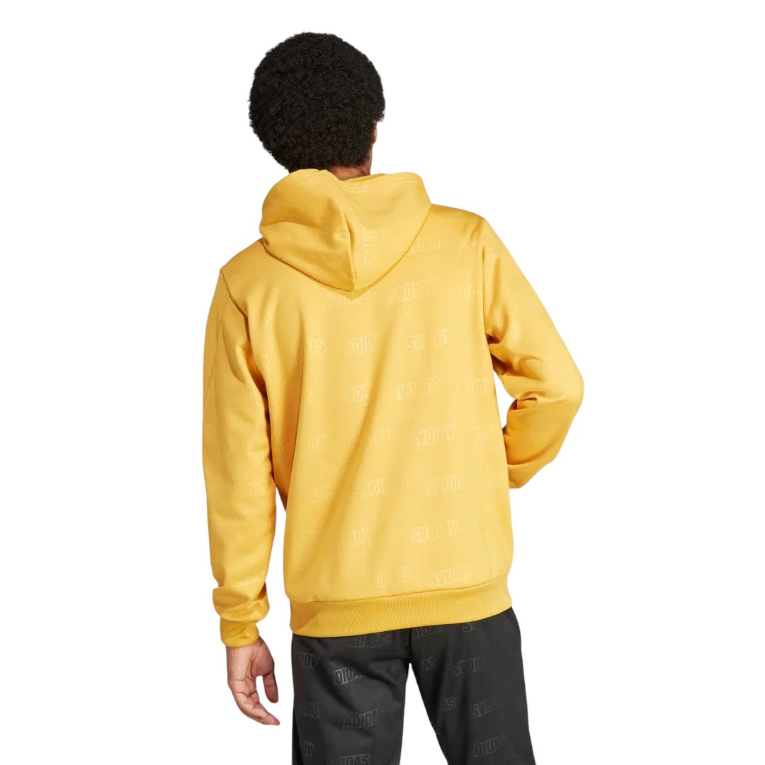 adidas Embossed Polar Fleece Hoodie - Yellow