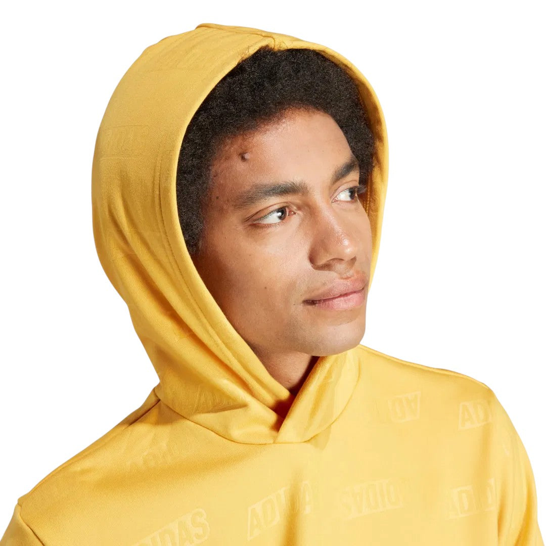 adidas Embossed Polar Fleece Hoodie - Yellow