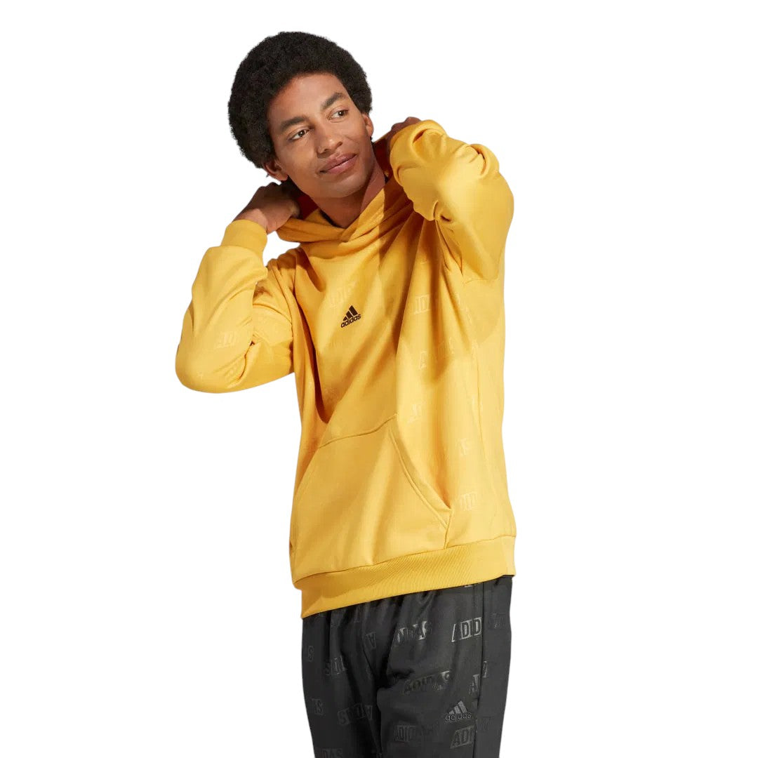 adidas Embossed Polar Fleece Hoodie - Yellow