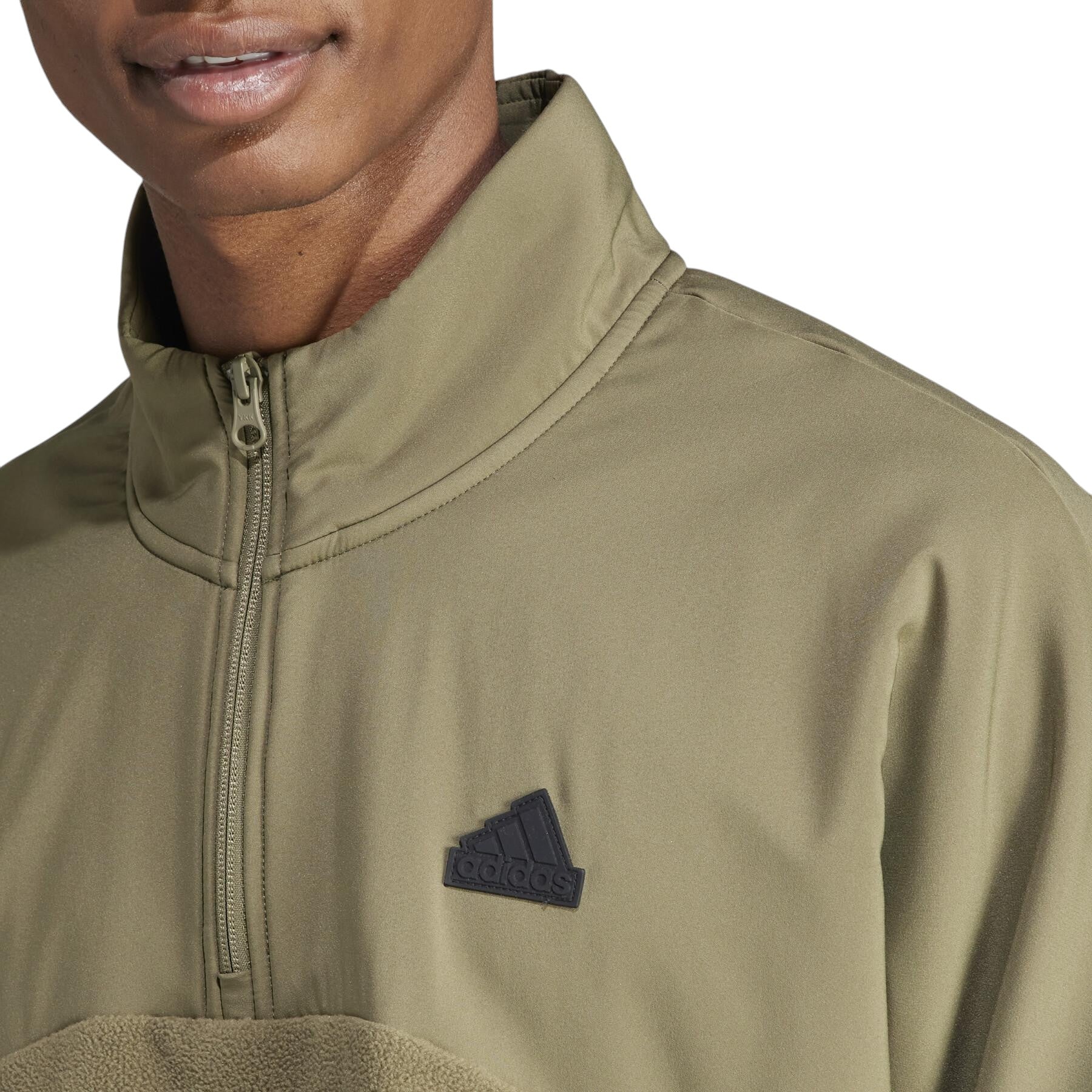 adidas Future Icons 3-Stripes Quarter Zip Fleece - Green
