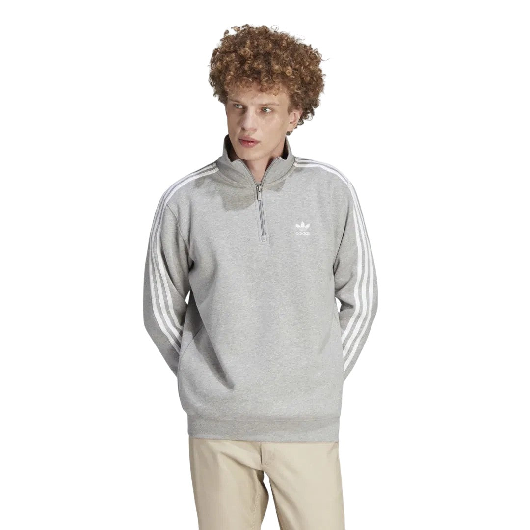 adidas Originals Men's Adicolor Classics 3-Stripes Half-Zip Sweatshirt - Grey