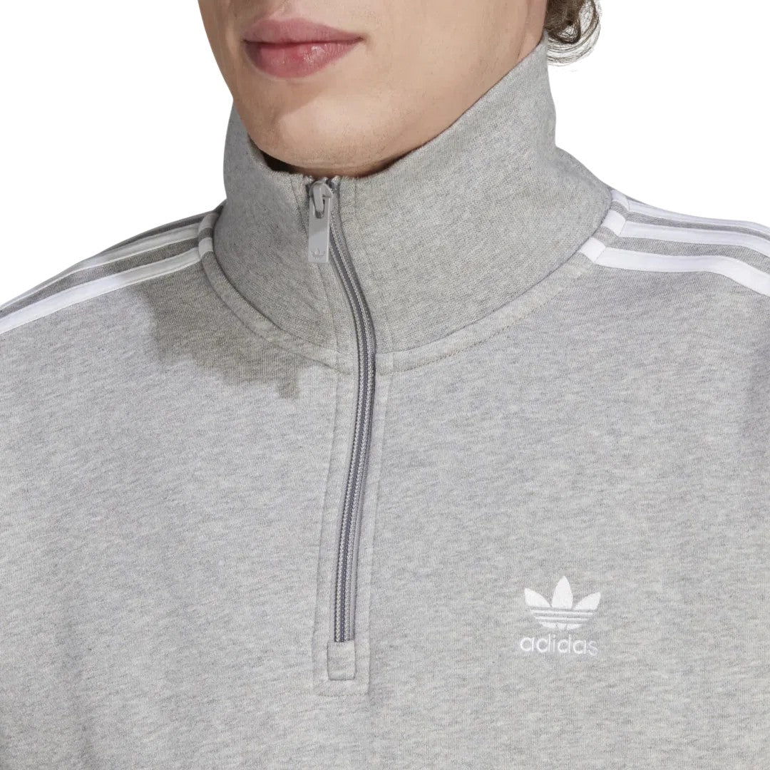 adidas Originals Men's Adicolor Classics 3-Stripes Half-Zip Sweatshirt - Grey