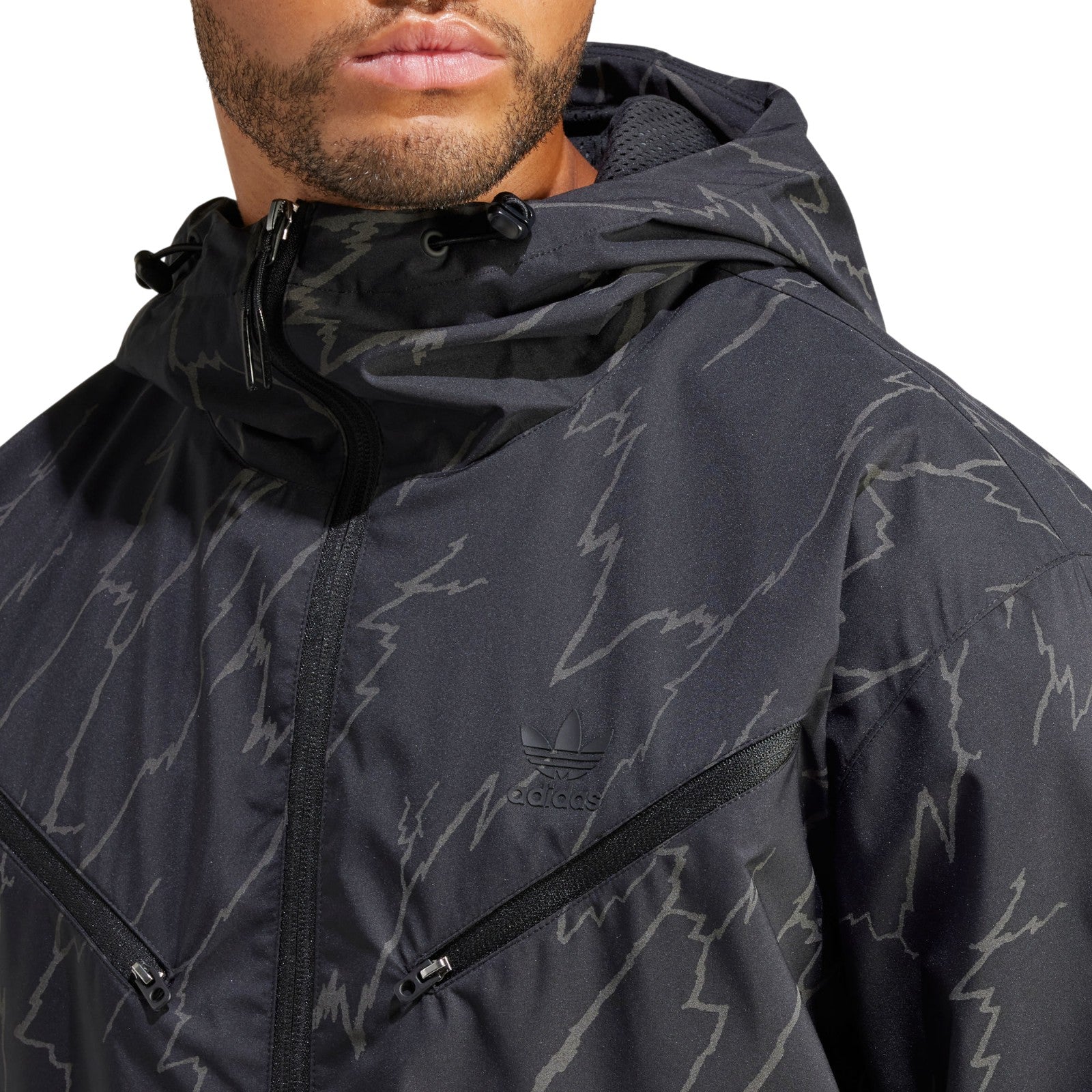adidas Originals Montreal Allover Print Windbreaker - Black