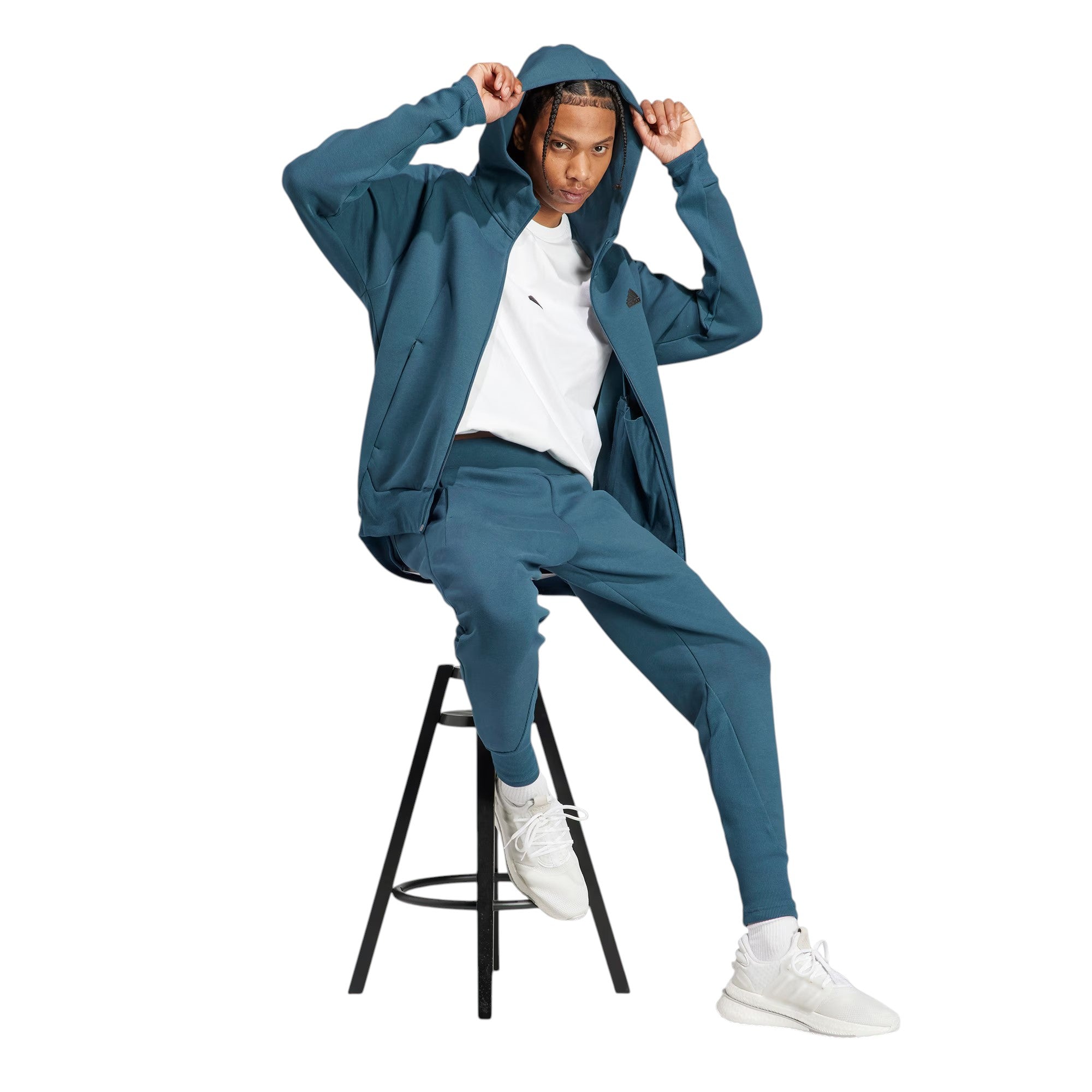 adidas Z.N.E. Premium Full-Zip Hooded Track Jacket - Arctic Night
