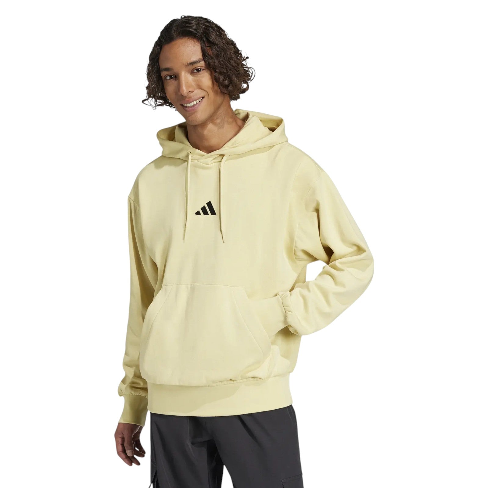 adidas Men's Essentials Feelcozy Fleece Hoodie - Yellow