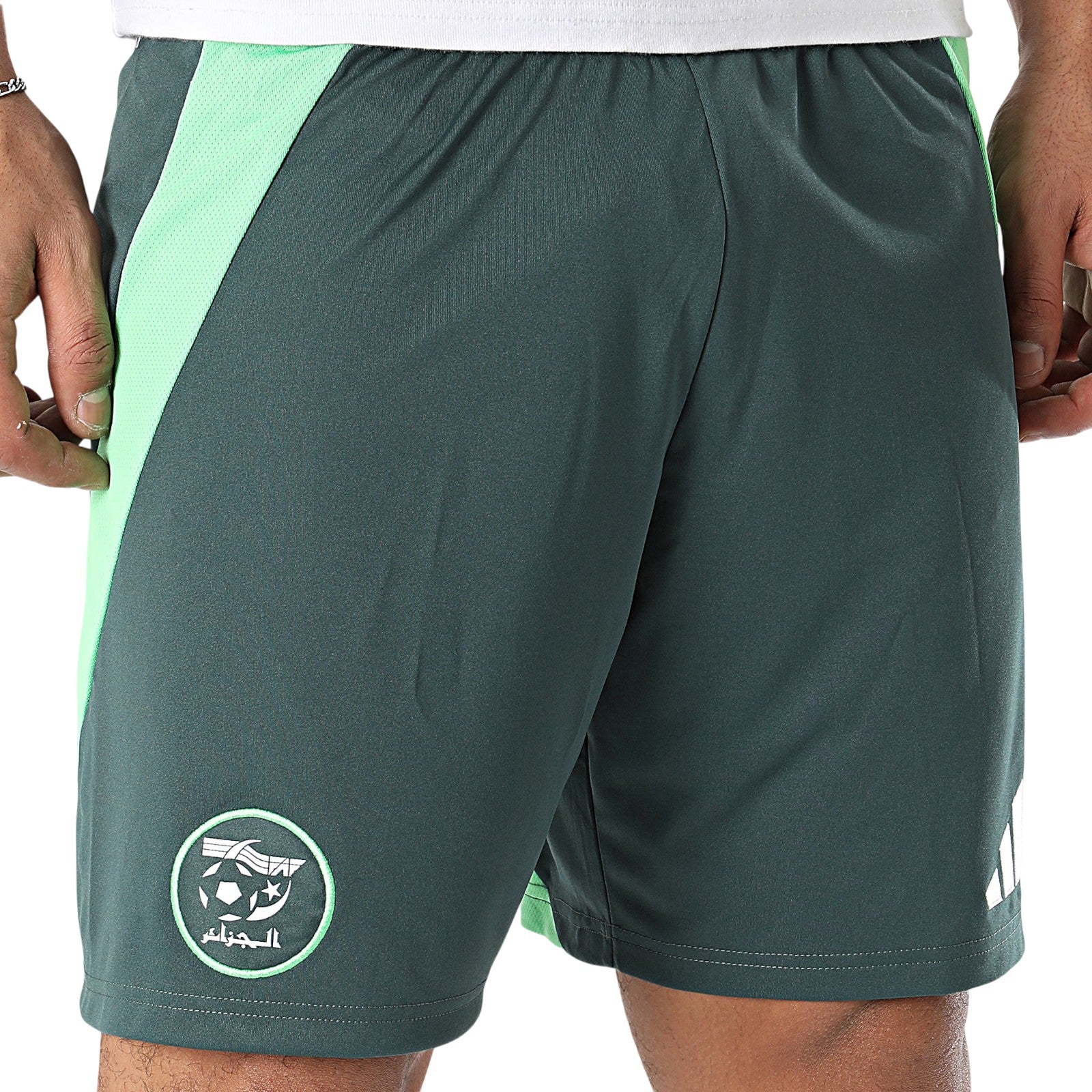 adidas Algeria FAF Mens Football Away AEROREADY Shorts - Mineral Green
