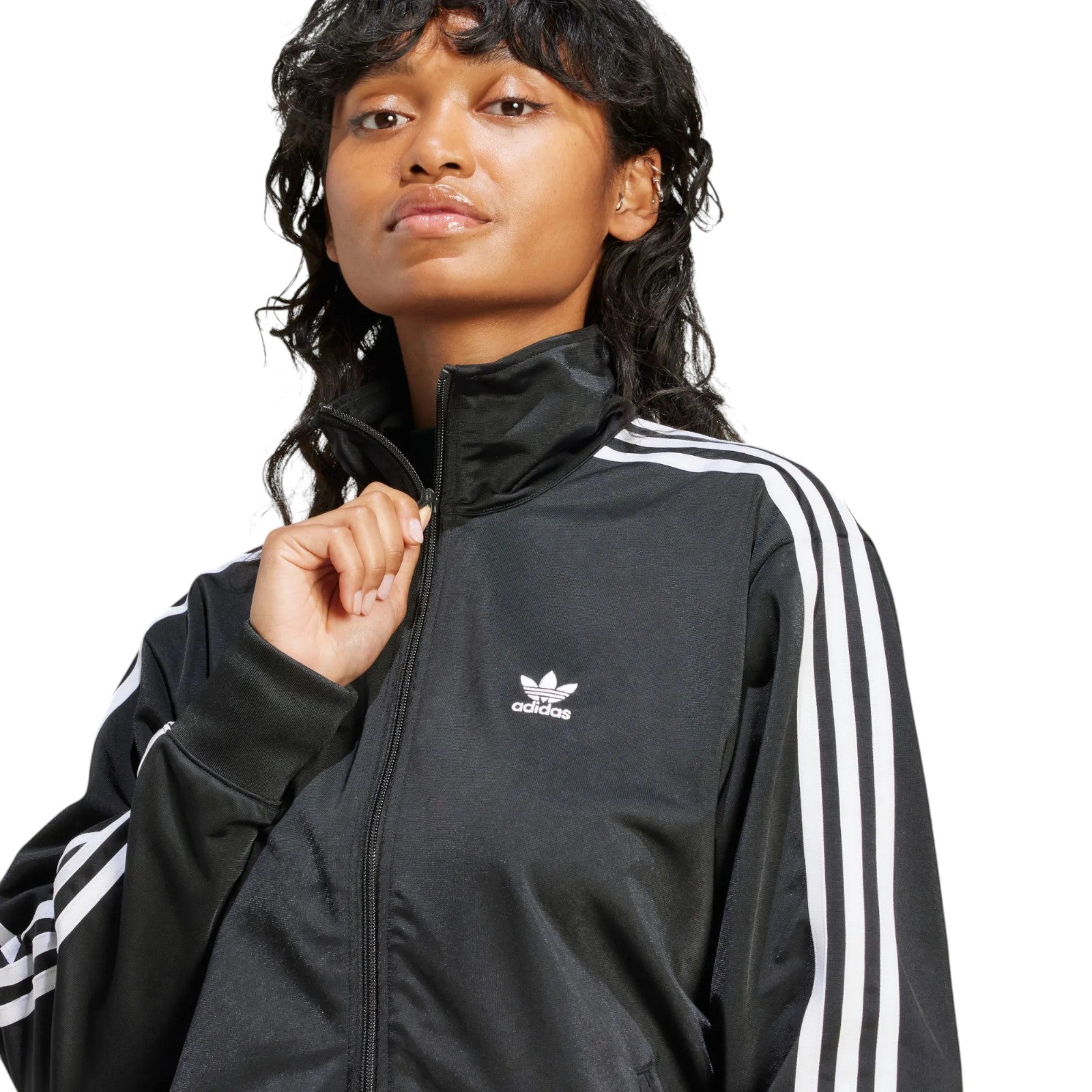 adidas Originals Women's Adicolor Loose Firebird Track Top - Black