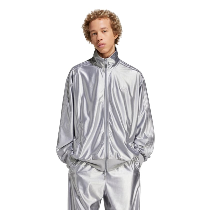 adidas Originals Oversized Firebird Track Top - Silver Light Onix