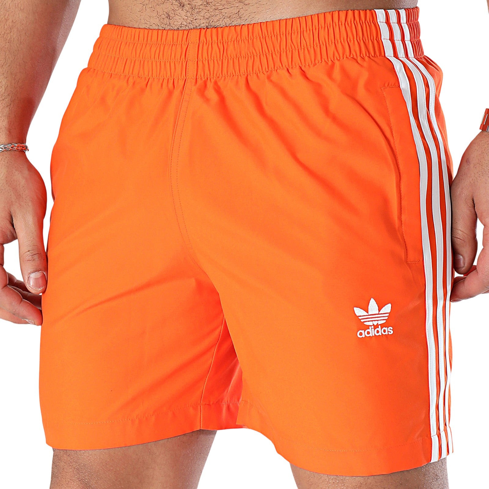 adidas Originals 3-Stripes Swim Shorts - Orange