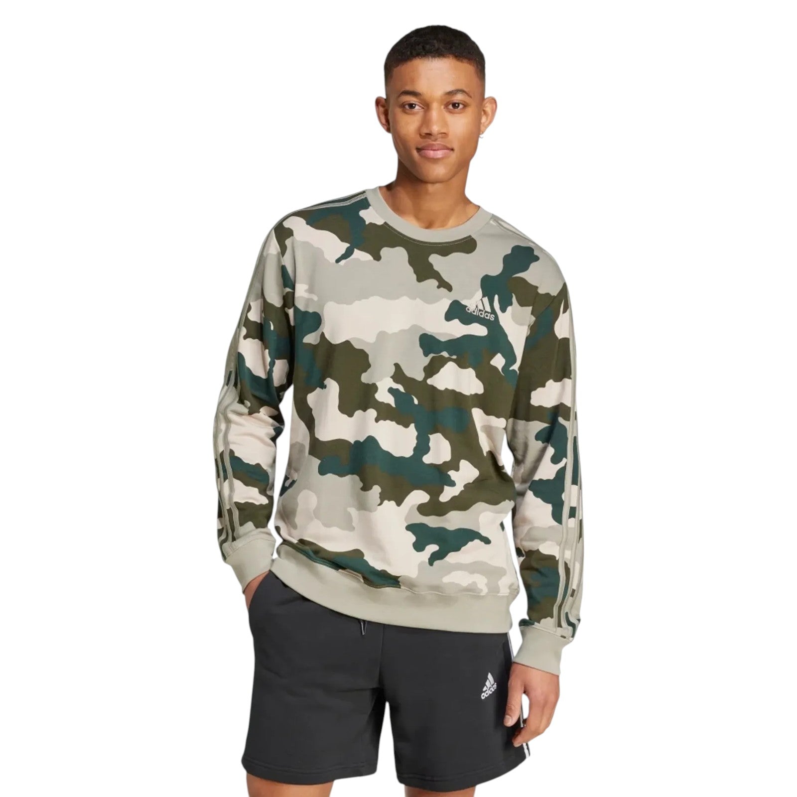 adidas Men's Seasonal Essentials Camouflage Sweatshirt - Green