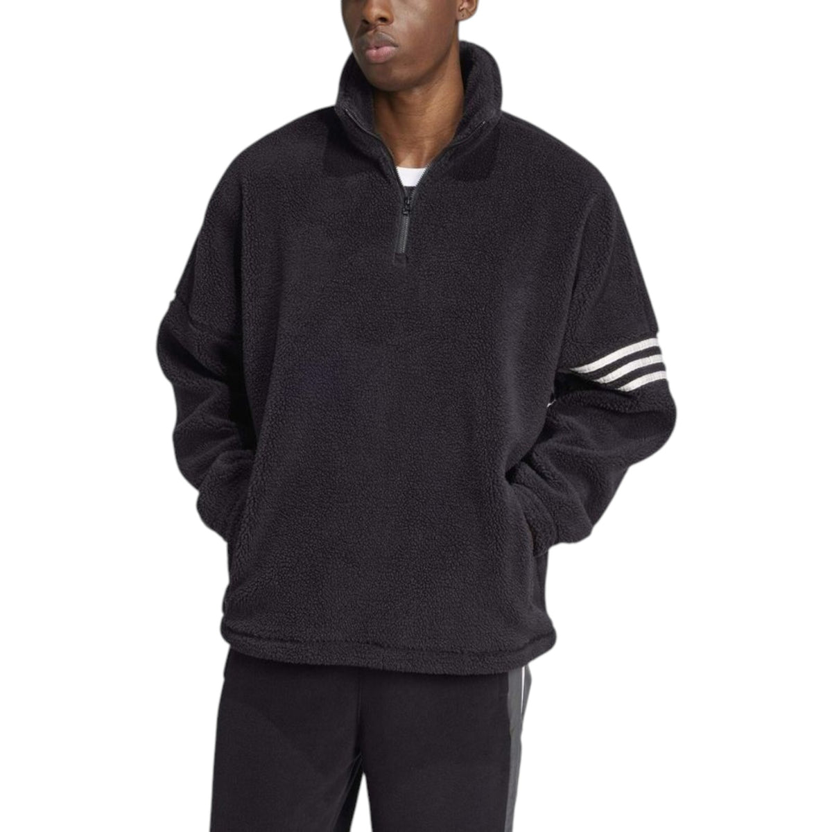 adidas Originals Men's Neuclassics Polar Fleece 1/2 Zip Sweatshirt - Black