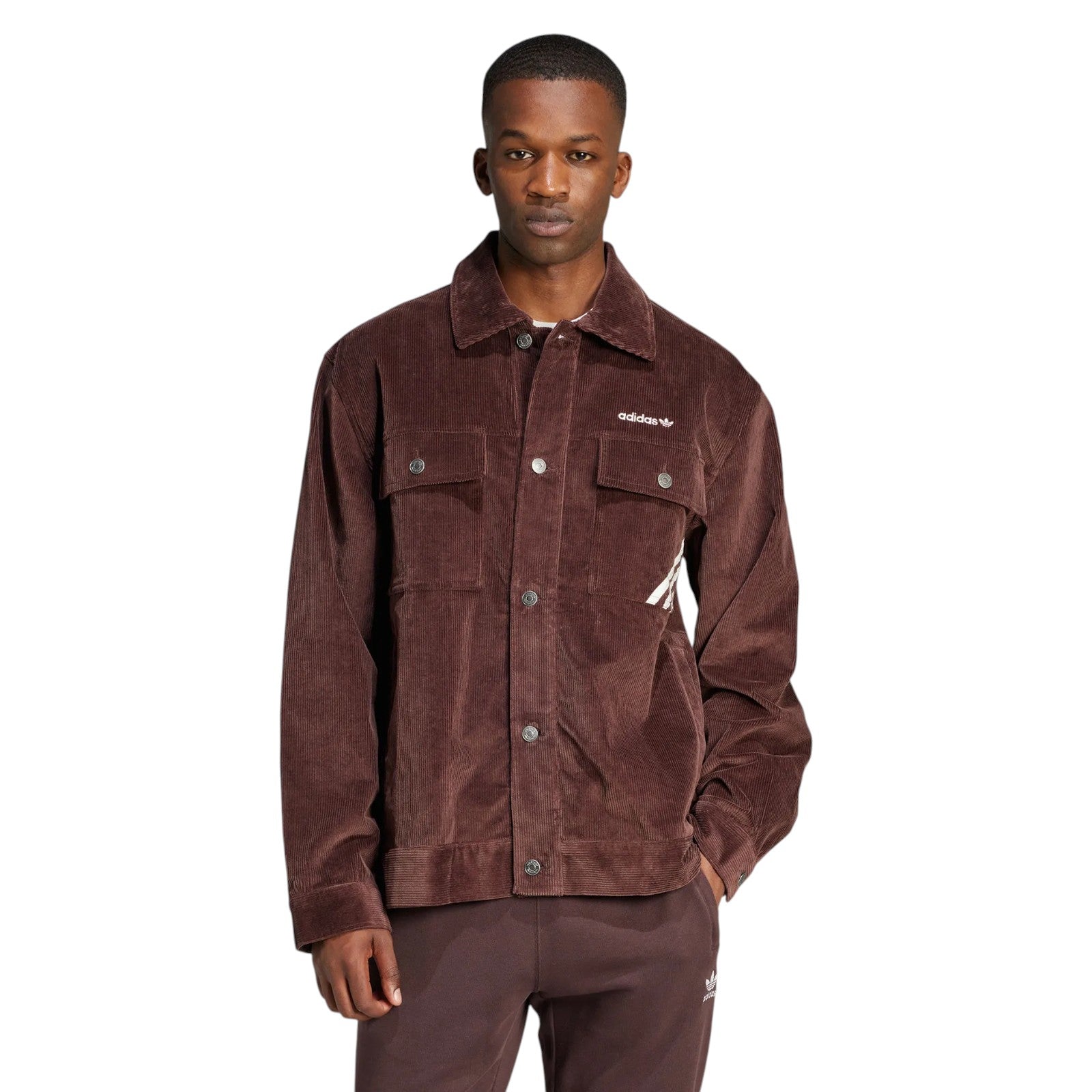 adidas Originals Men's Corduroy Coach Jacket - Brown