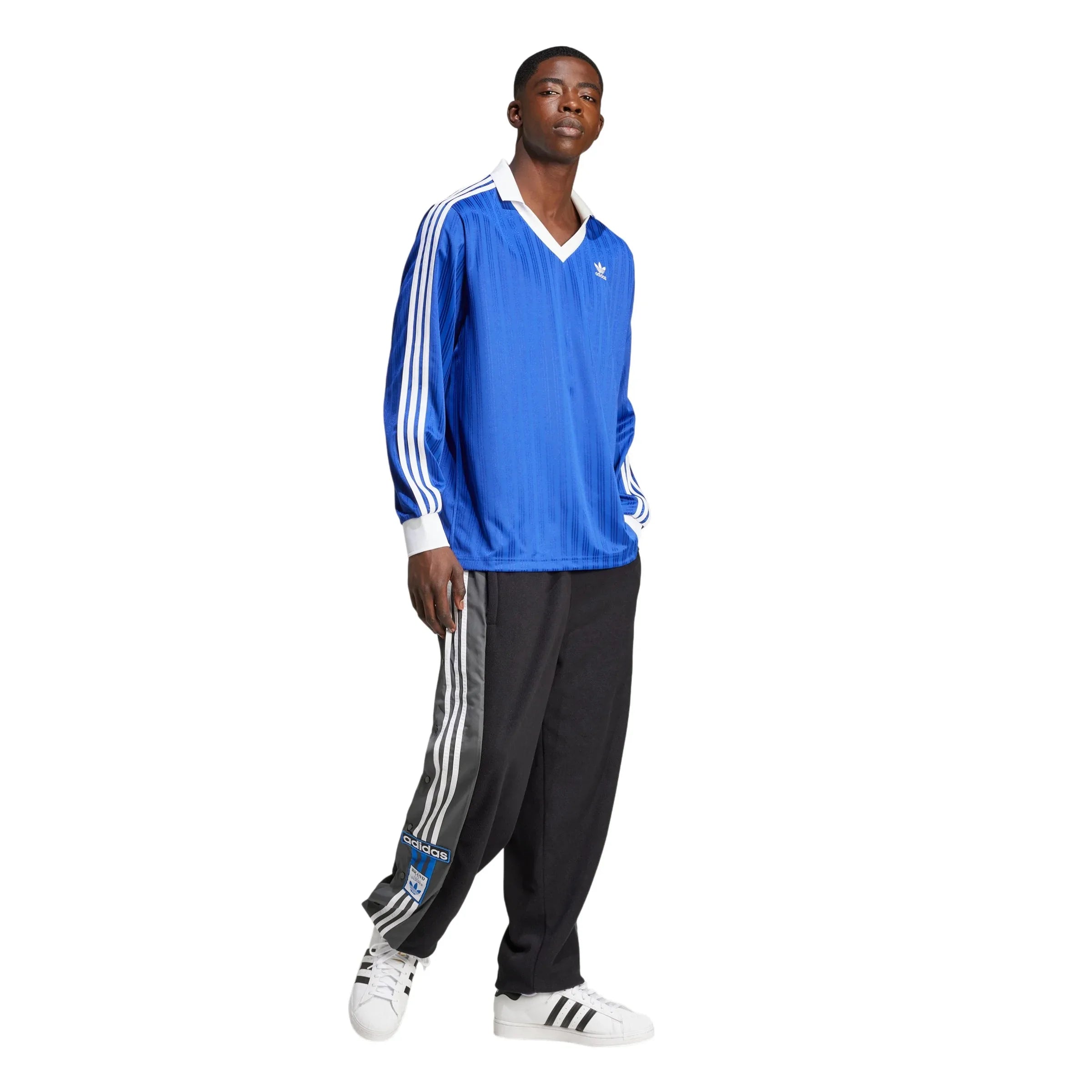 adidas Originals Adicolor Piqué Soccer Long Sleeve Tee - Semi Lucid Blue - ViaductClothing