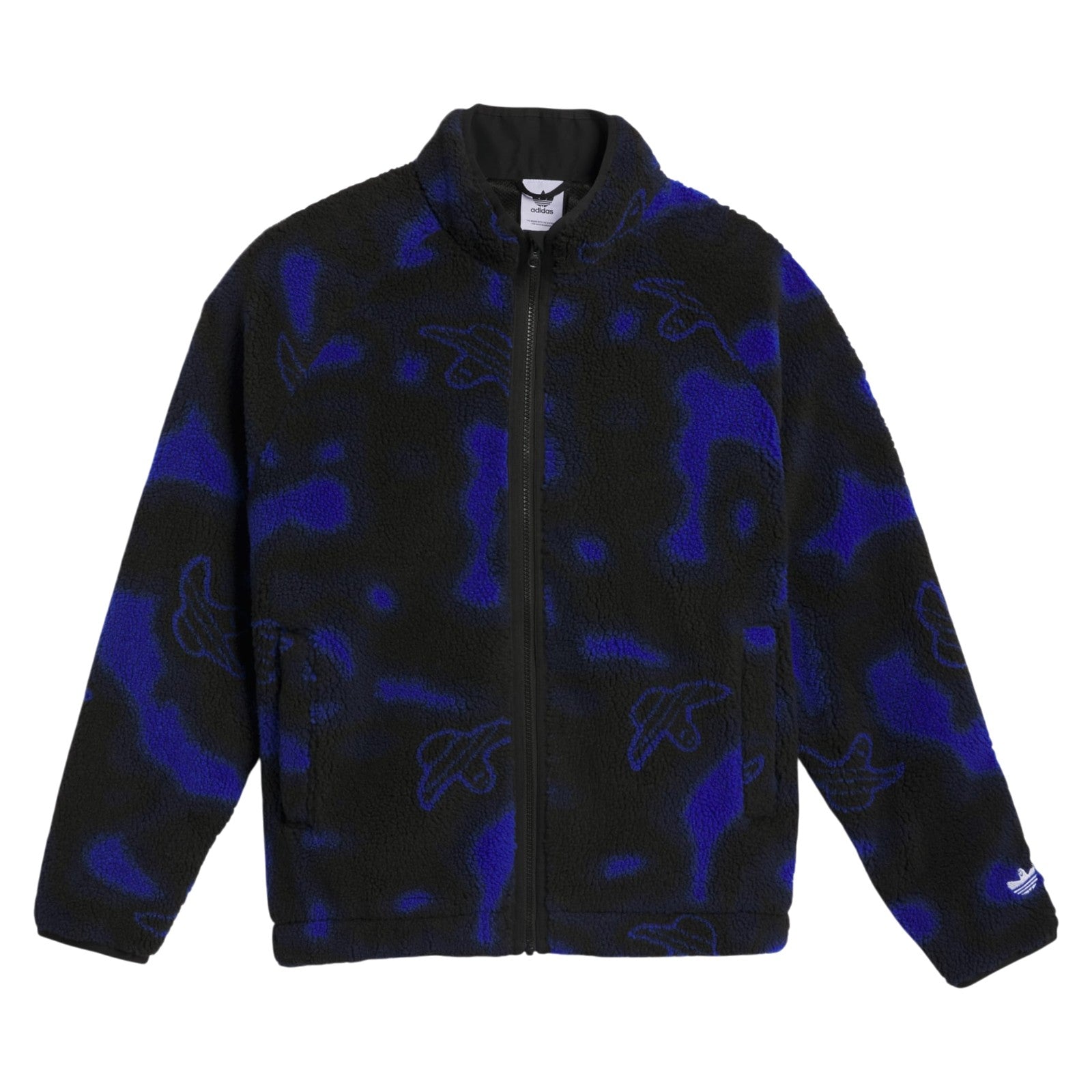 adidas Originals Men's Shmoofoil Fleece Skateboarding Jacket - Royal Blue / Black