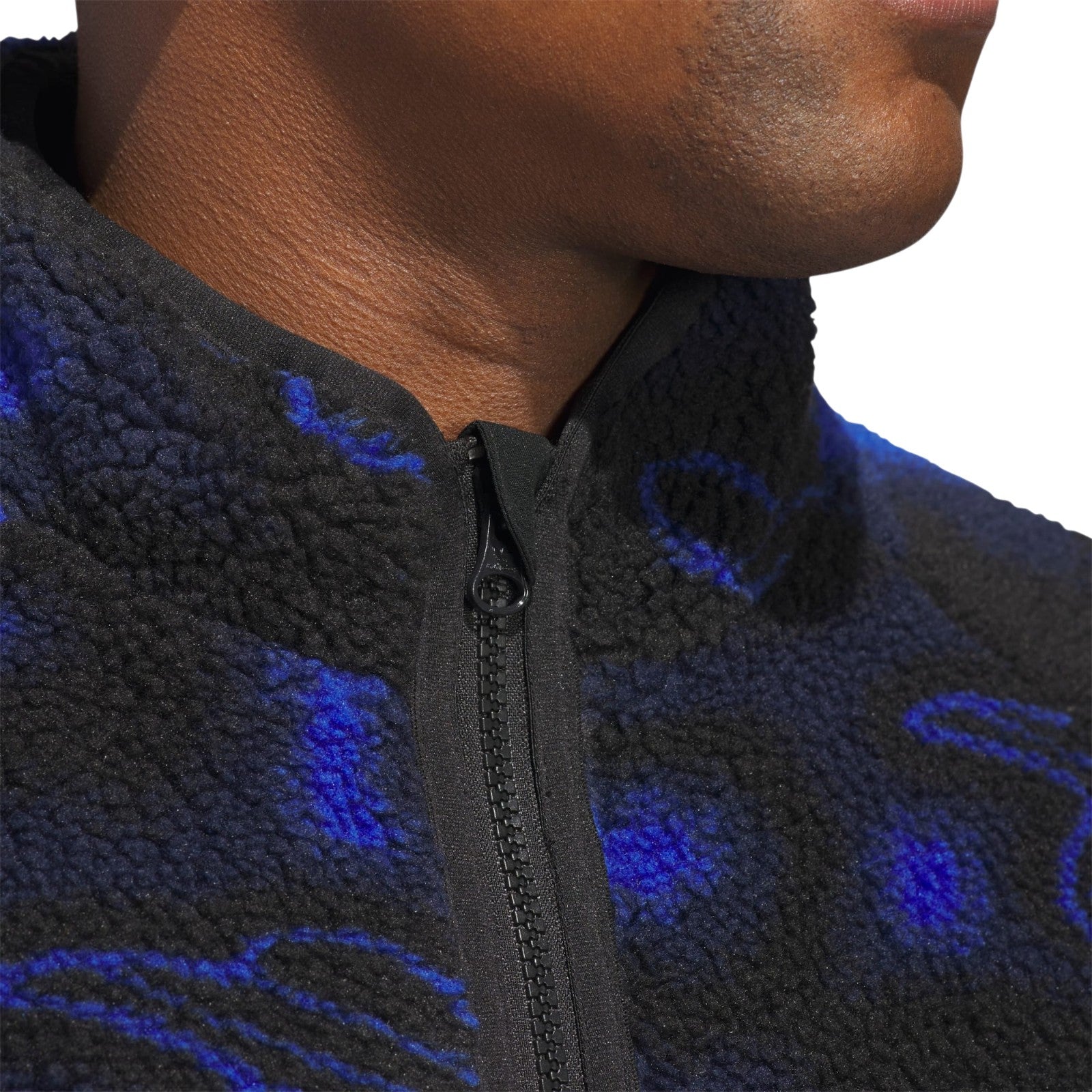 adidas Originals Men's Shmoofoil Fleece Skateboarding Jacket - Royal Blue / Black