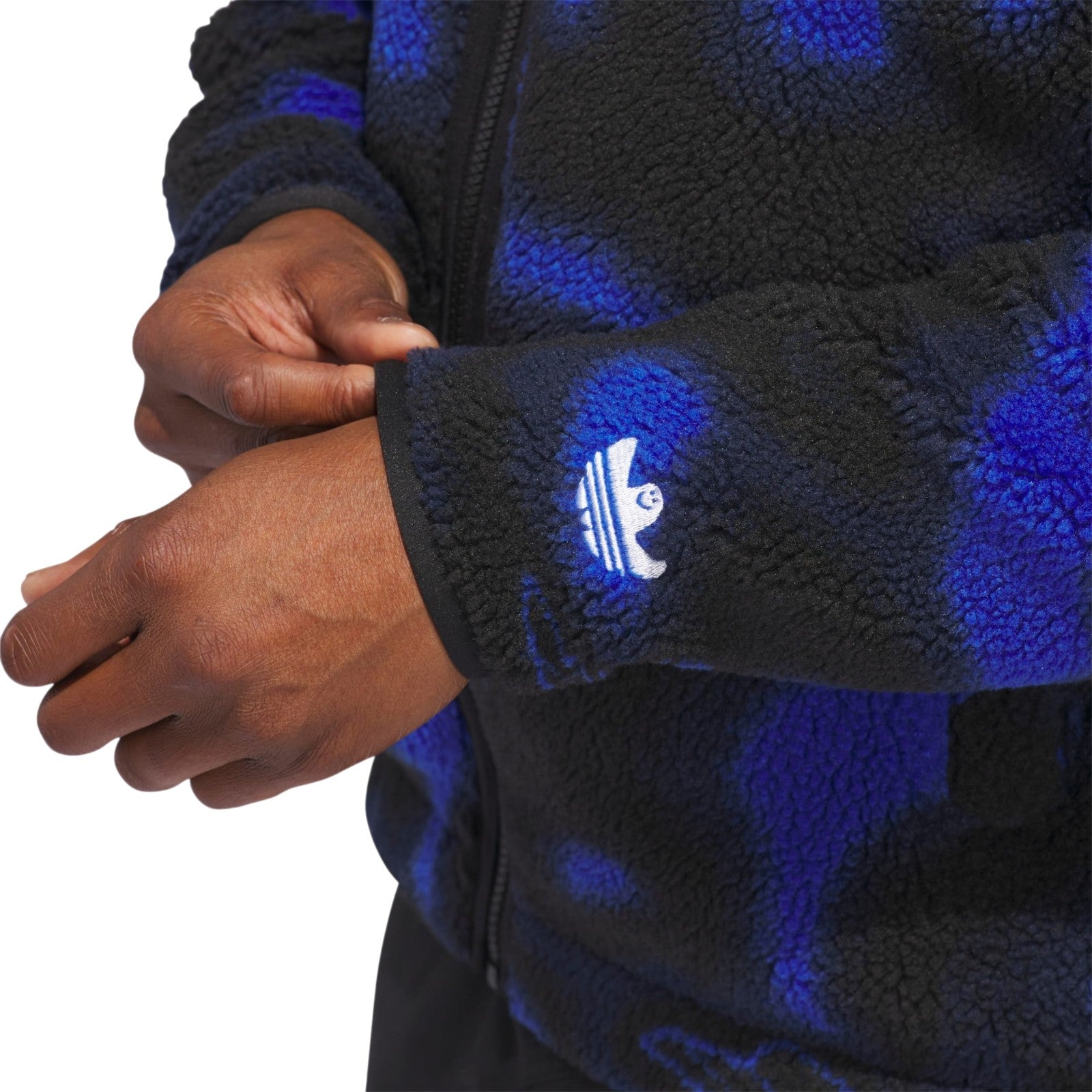 adidas Originals Men's Shmoofoil Fleece Skateboarding Jacket - Royal Blue / Black